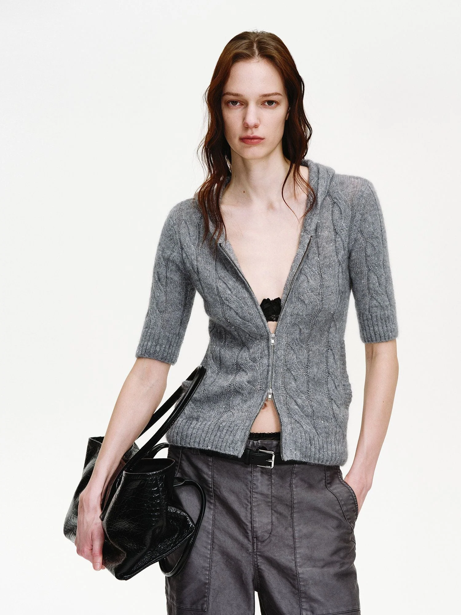 Cable Knit Zip Hoodie - Image 3