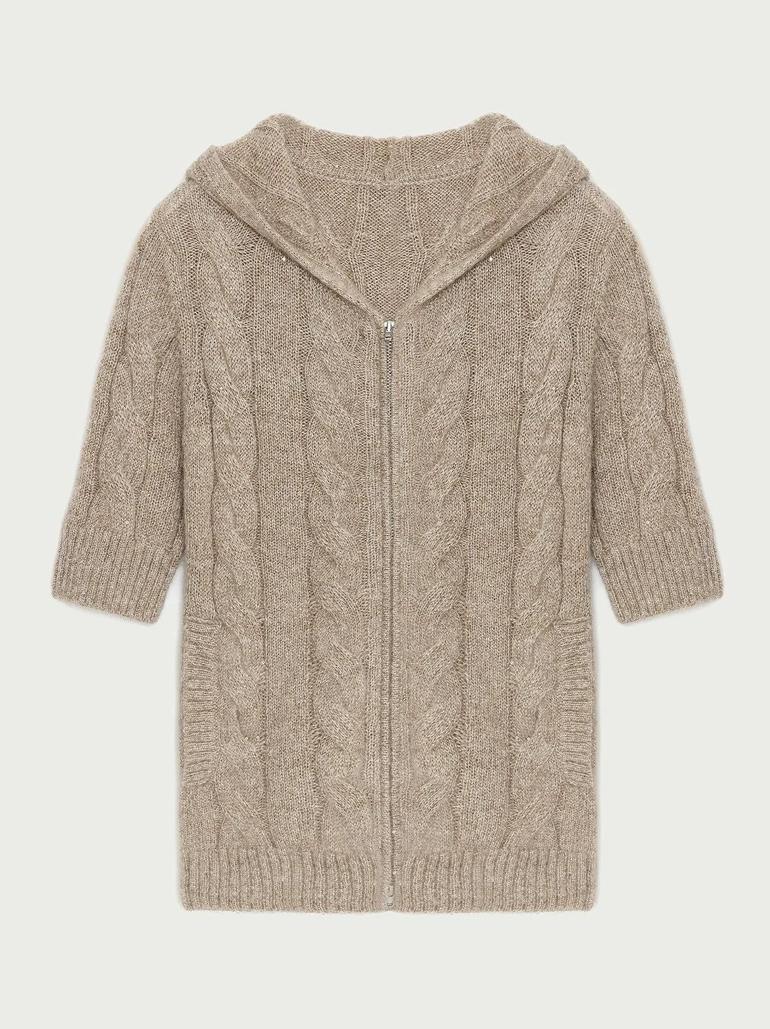 Cable Knit Zip Hoodie - Image 7