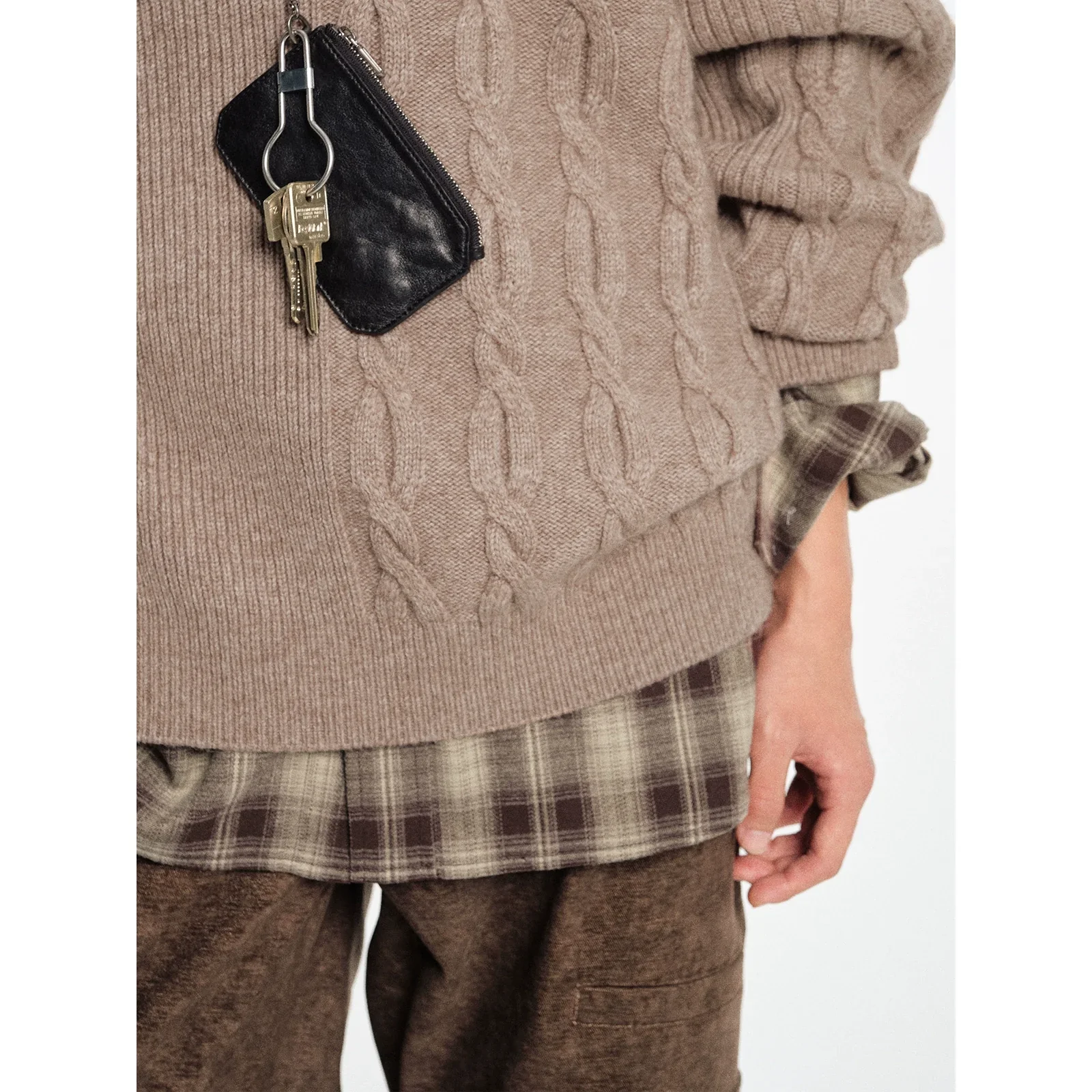 Cable-Knit Zipper Sweater - Image 4