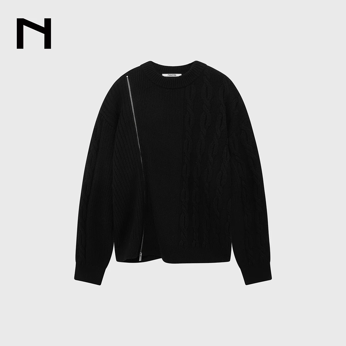 Cable-Knit Zipper Sweater - Image 6