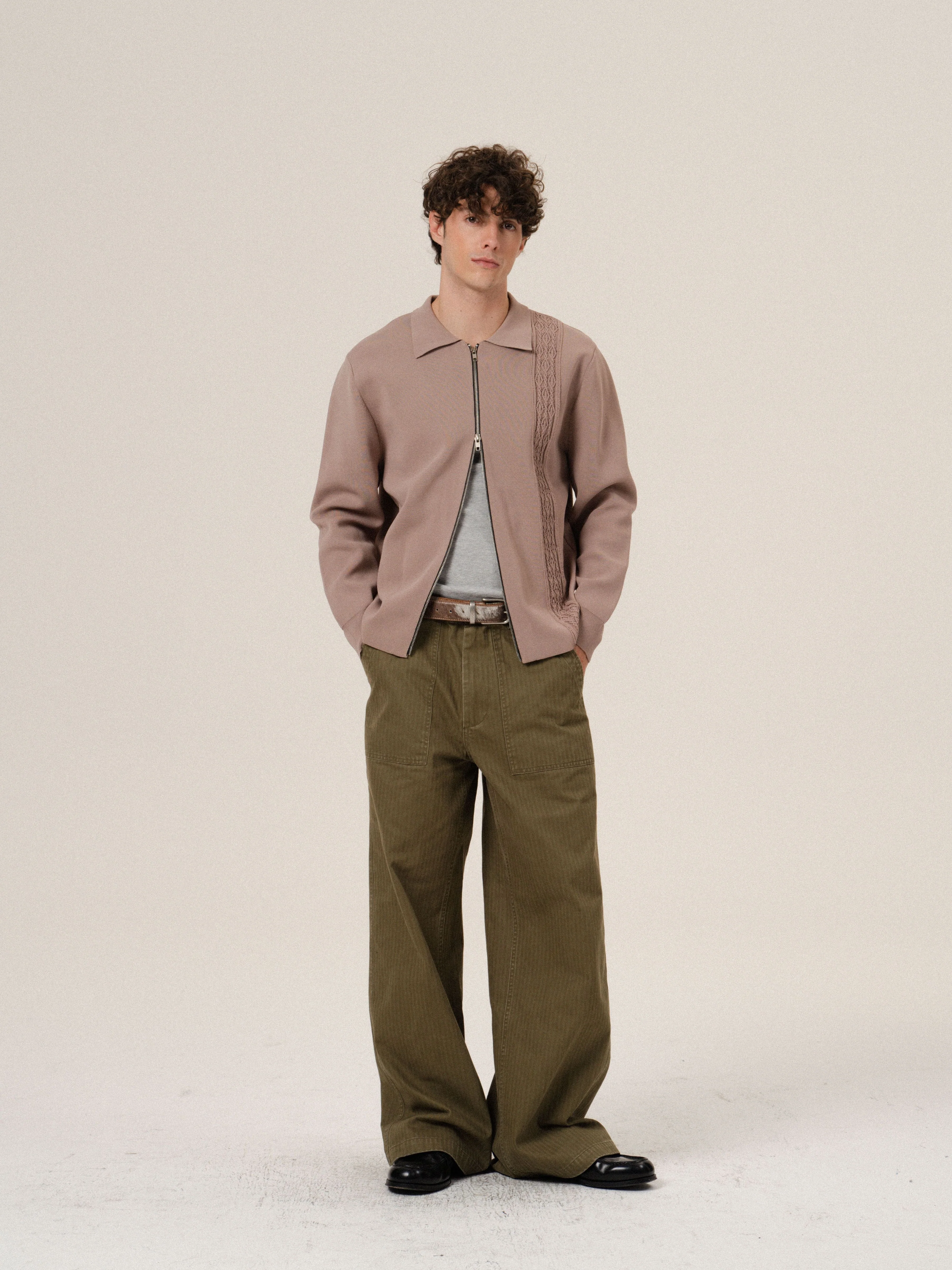 Cable Panel Zip Cardigan - Image 3