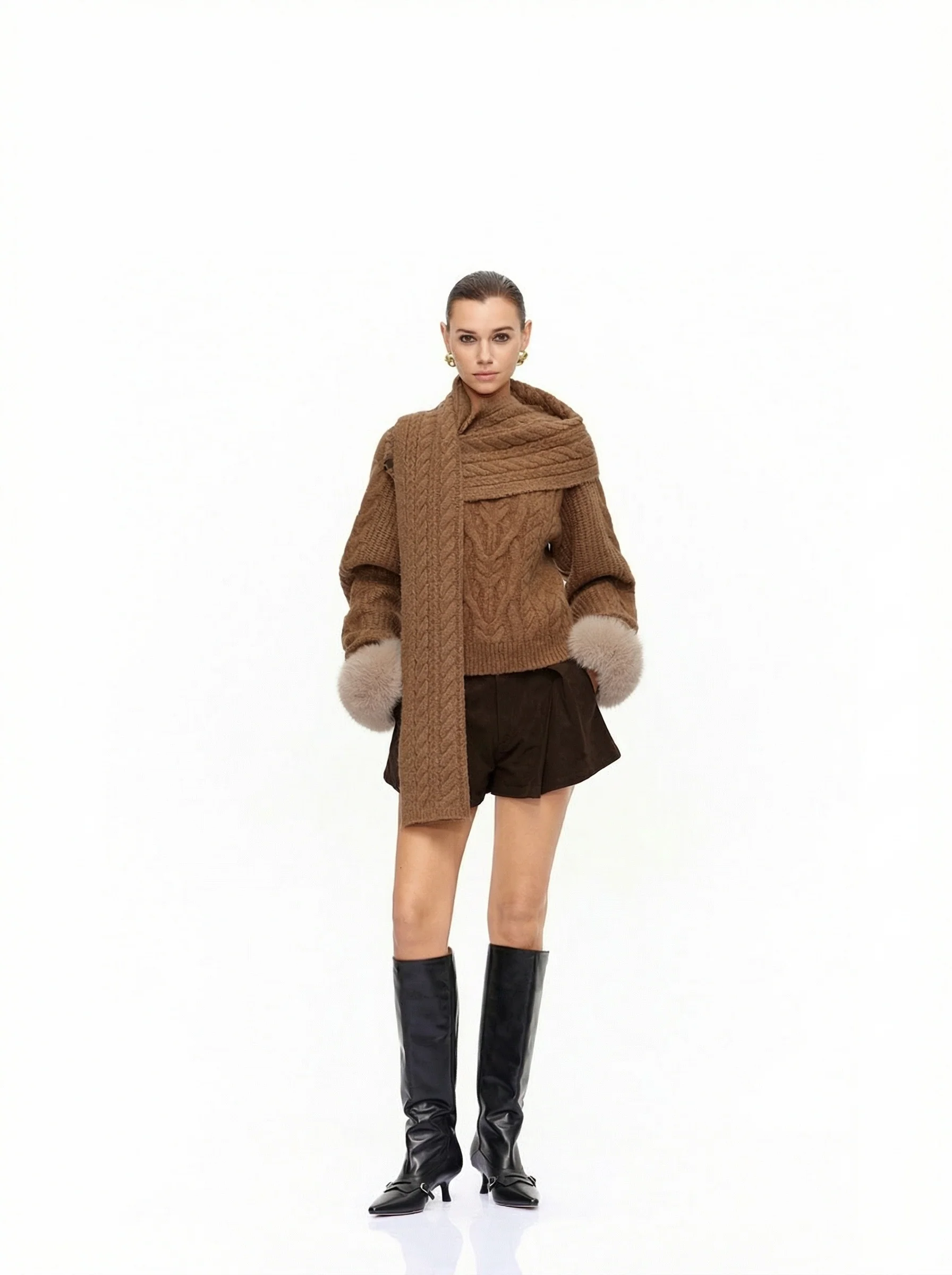 Cable Scarf Sweater - Image 3