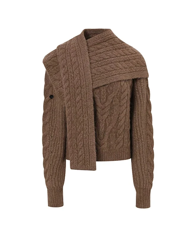 Cable Scarf Sweater - Image 5