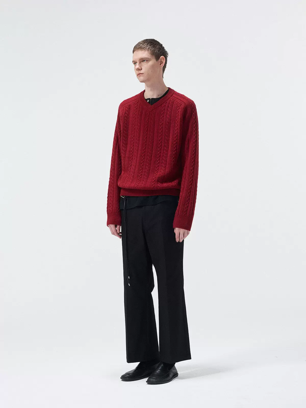 Cable V-Neck Sweater
