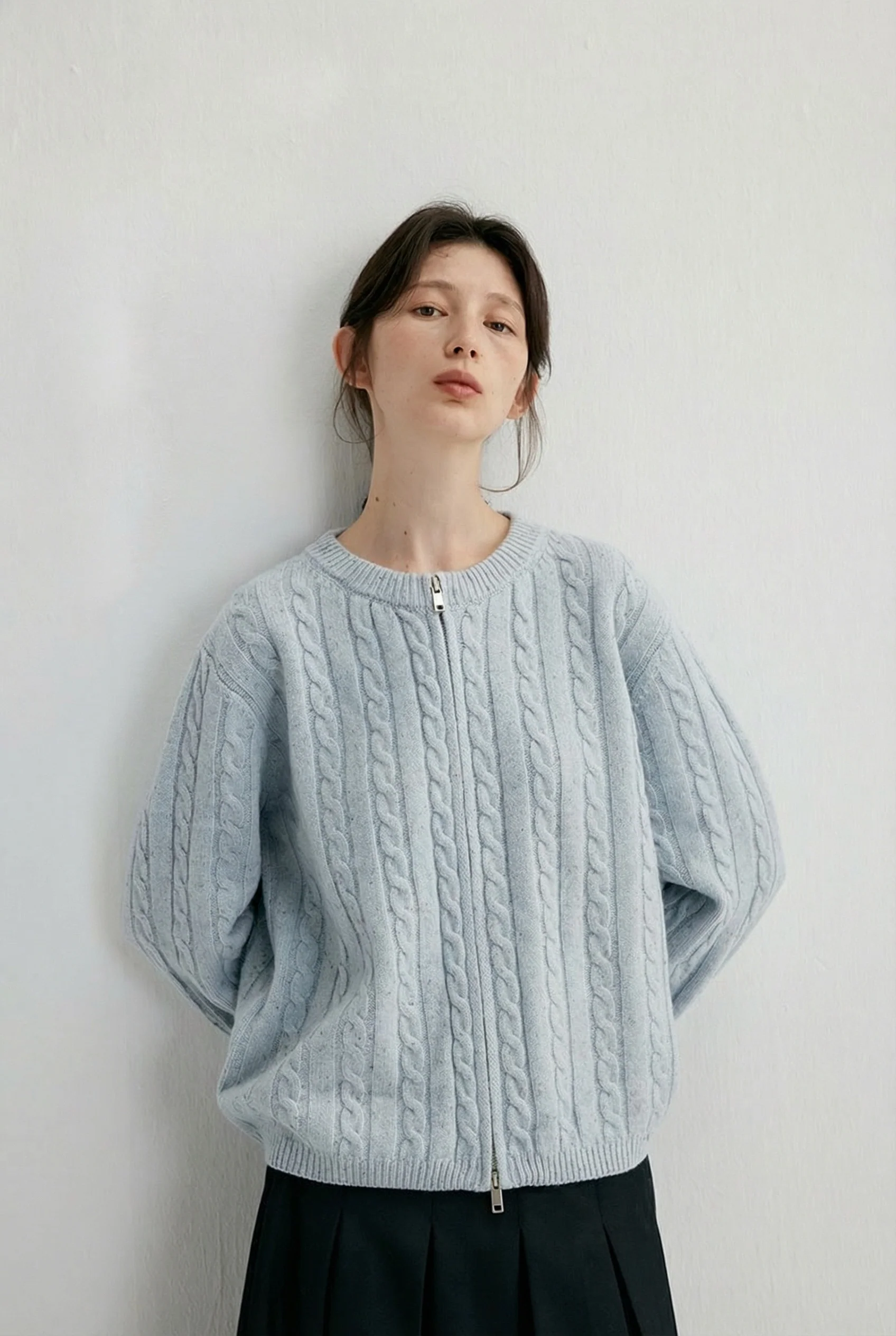 Cable Zip Sweater