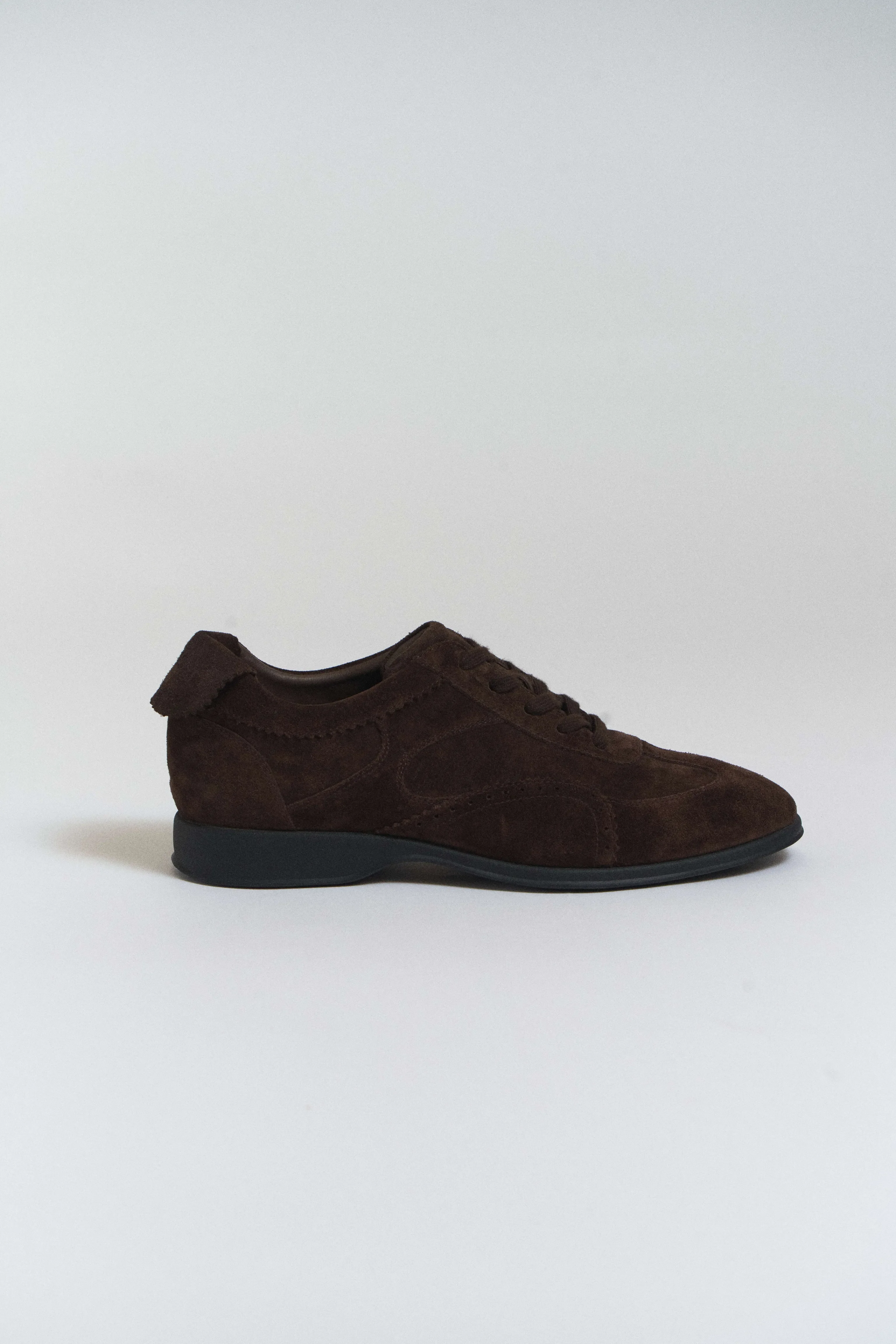 Calf Suede Brogue Sneaker
