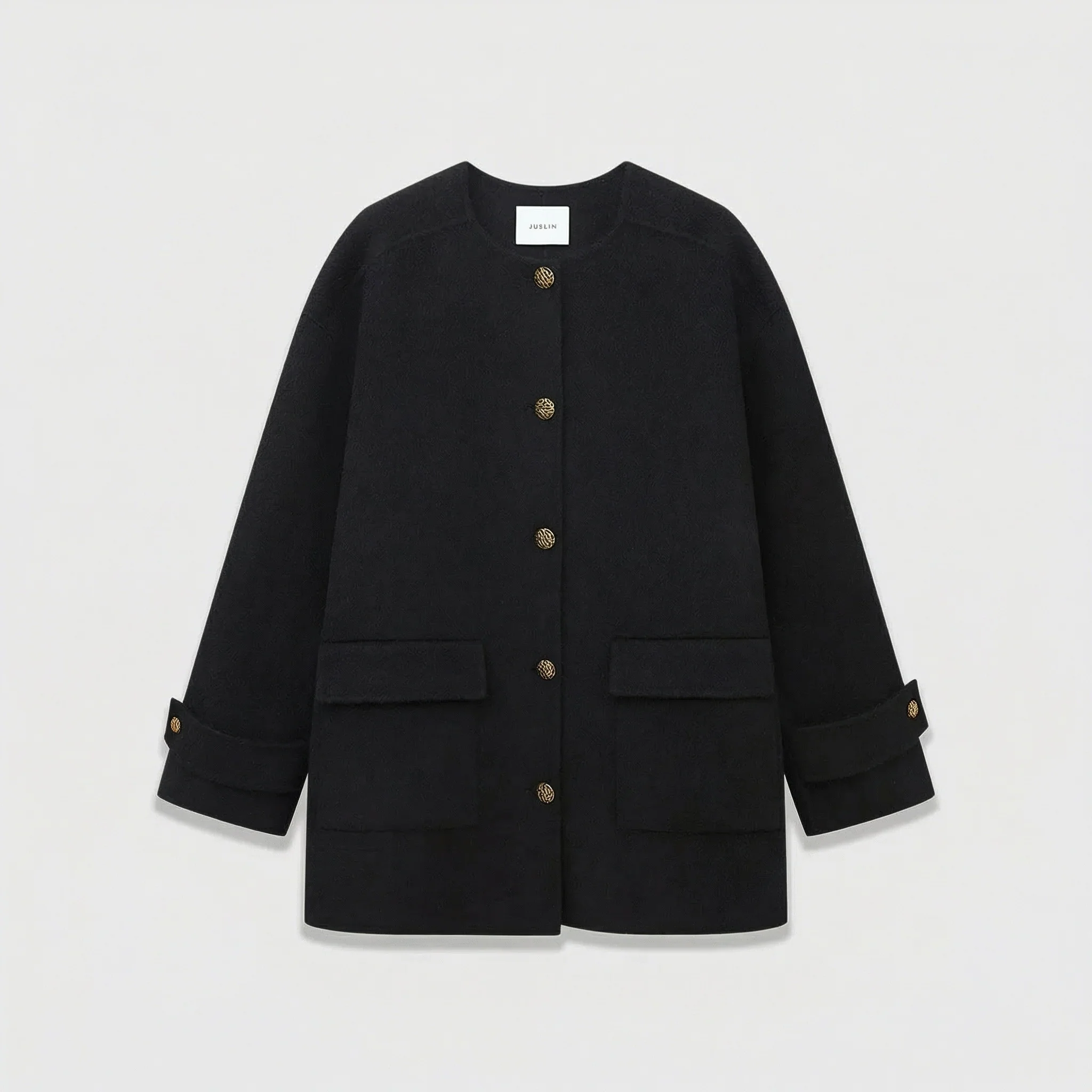Camel Cashmere Blended Short Coat - Image 5