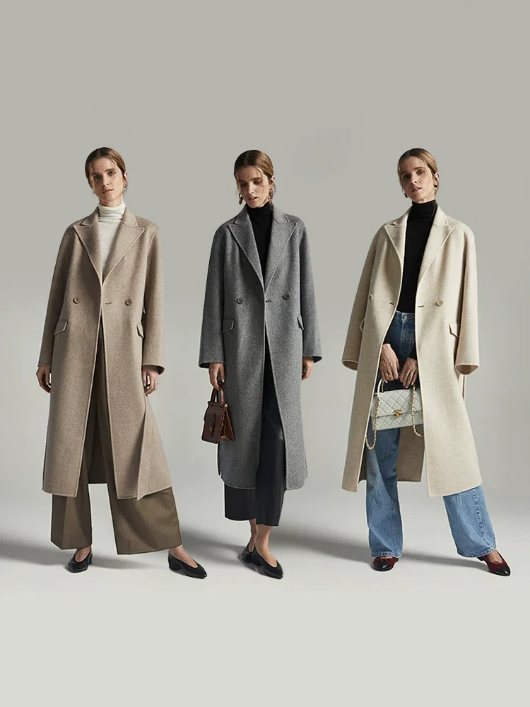 Camel Cashmere Silk Mid-Length Coat - Image 2