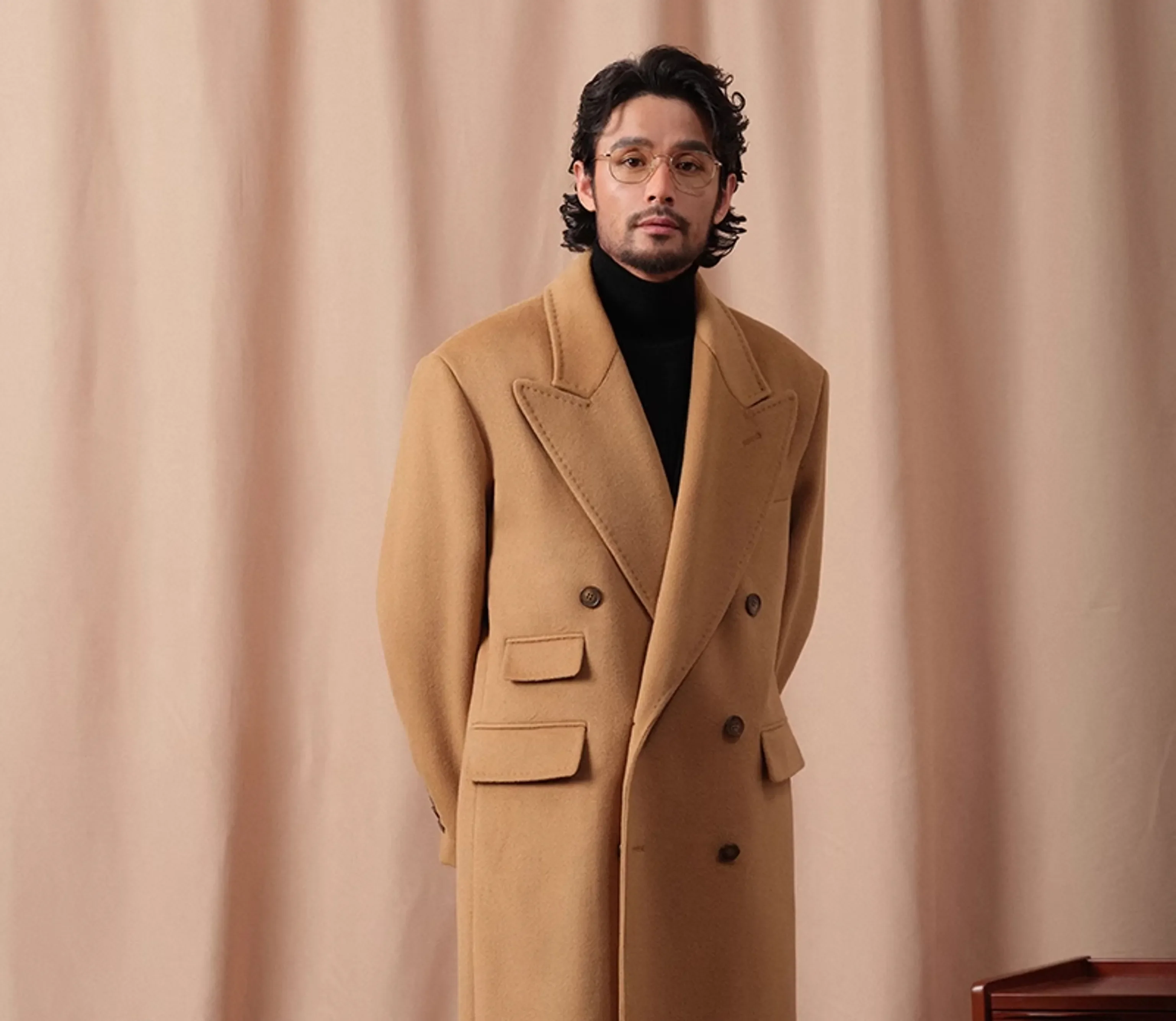 Camel Double-Breasted Overcoat - Image 3