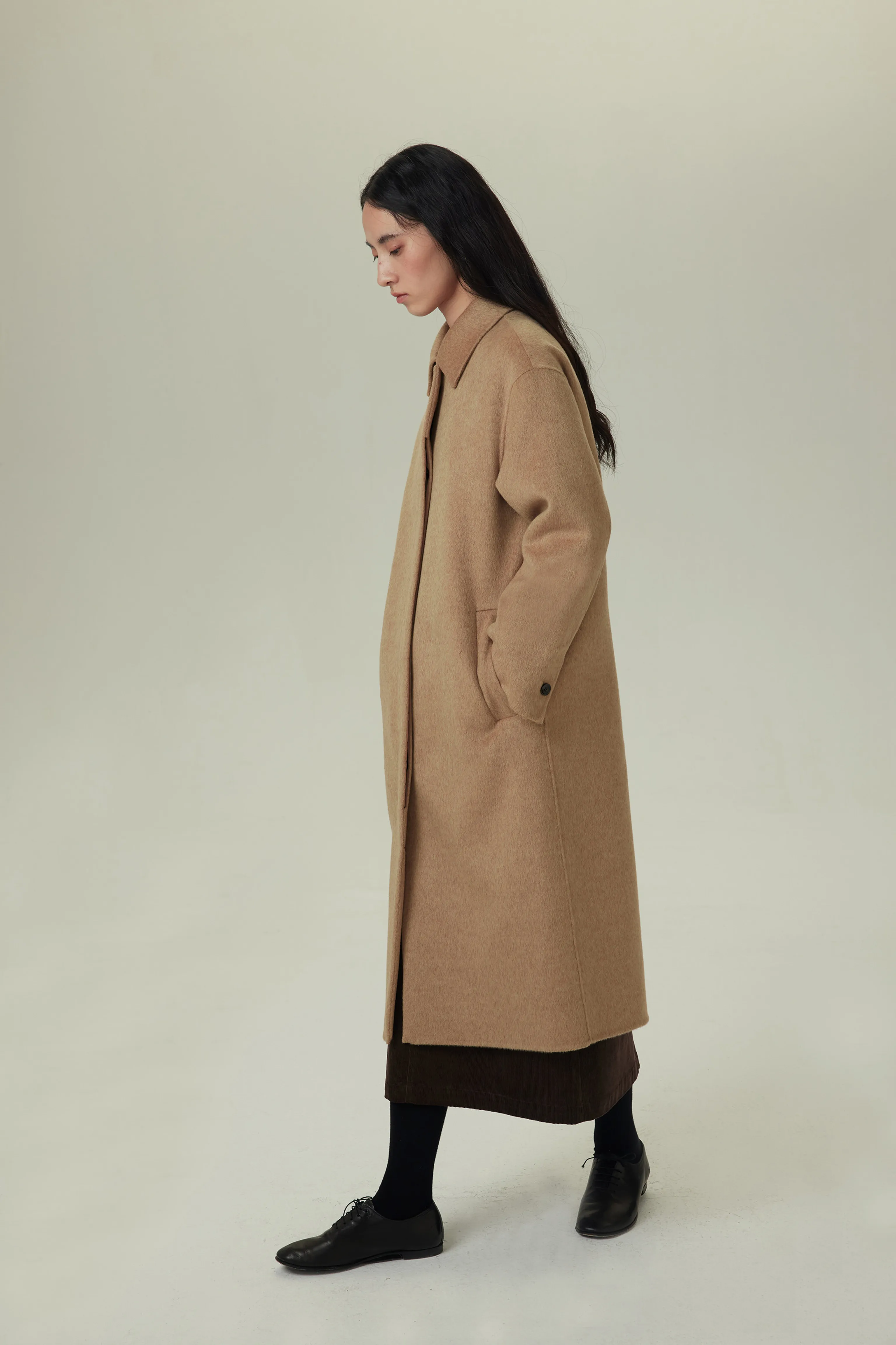 Camel Longline Coat - Image 4