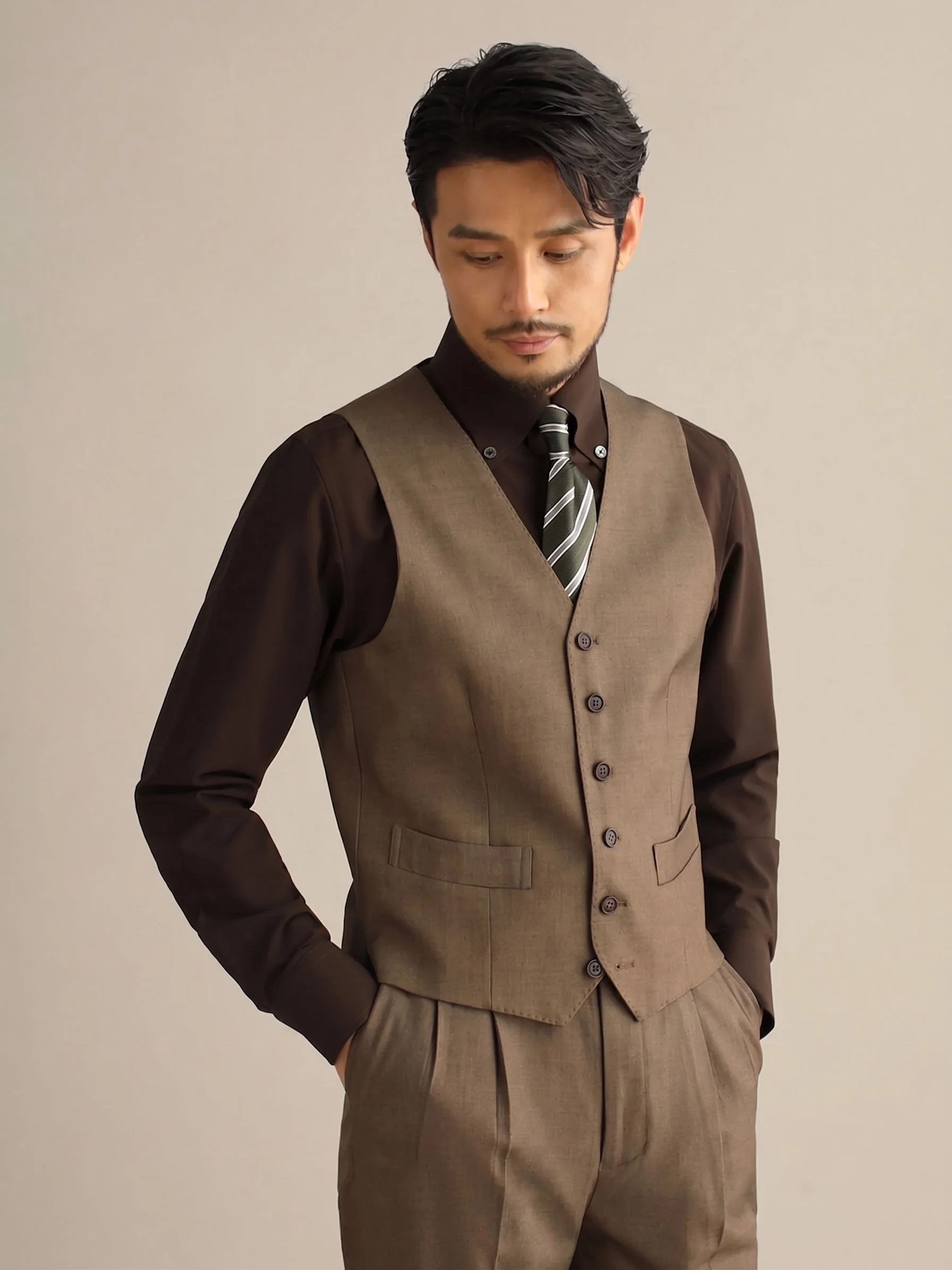 Camel Six-Button Waistcoat - Image 2