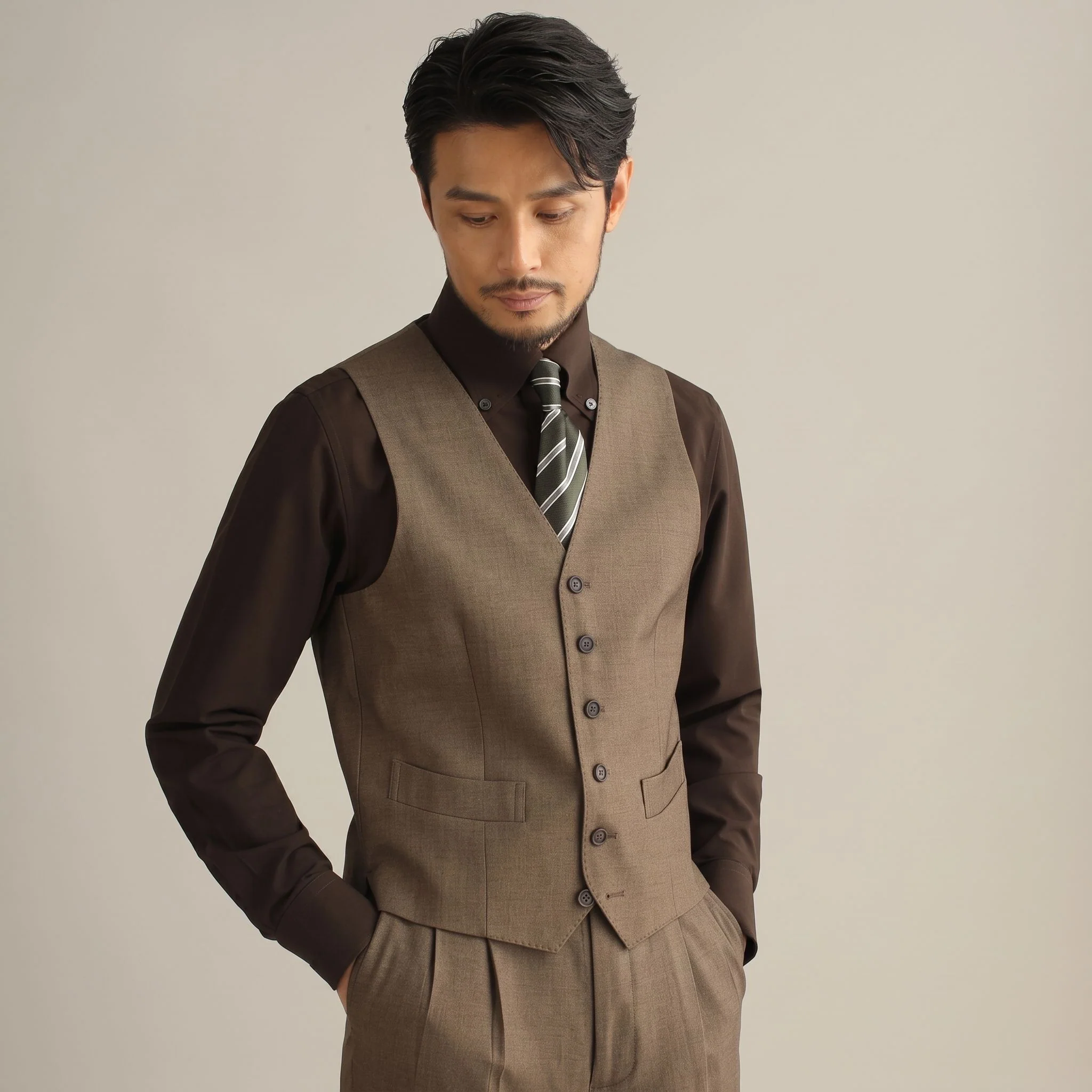 Camel Six-Button Waistcoat - Image 6