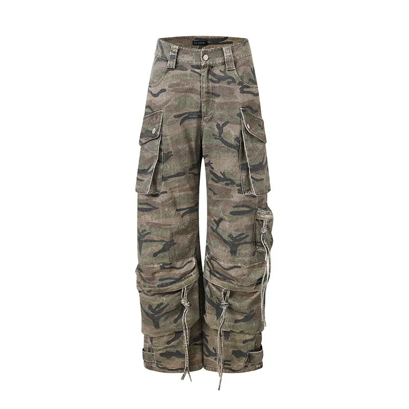 Camo Drawstring Cargo Pants - Image 2