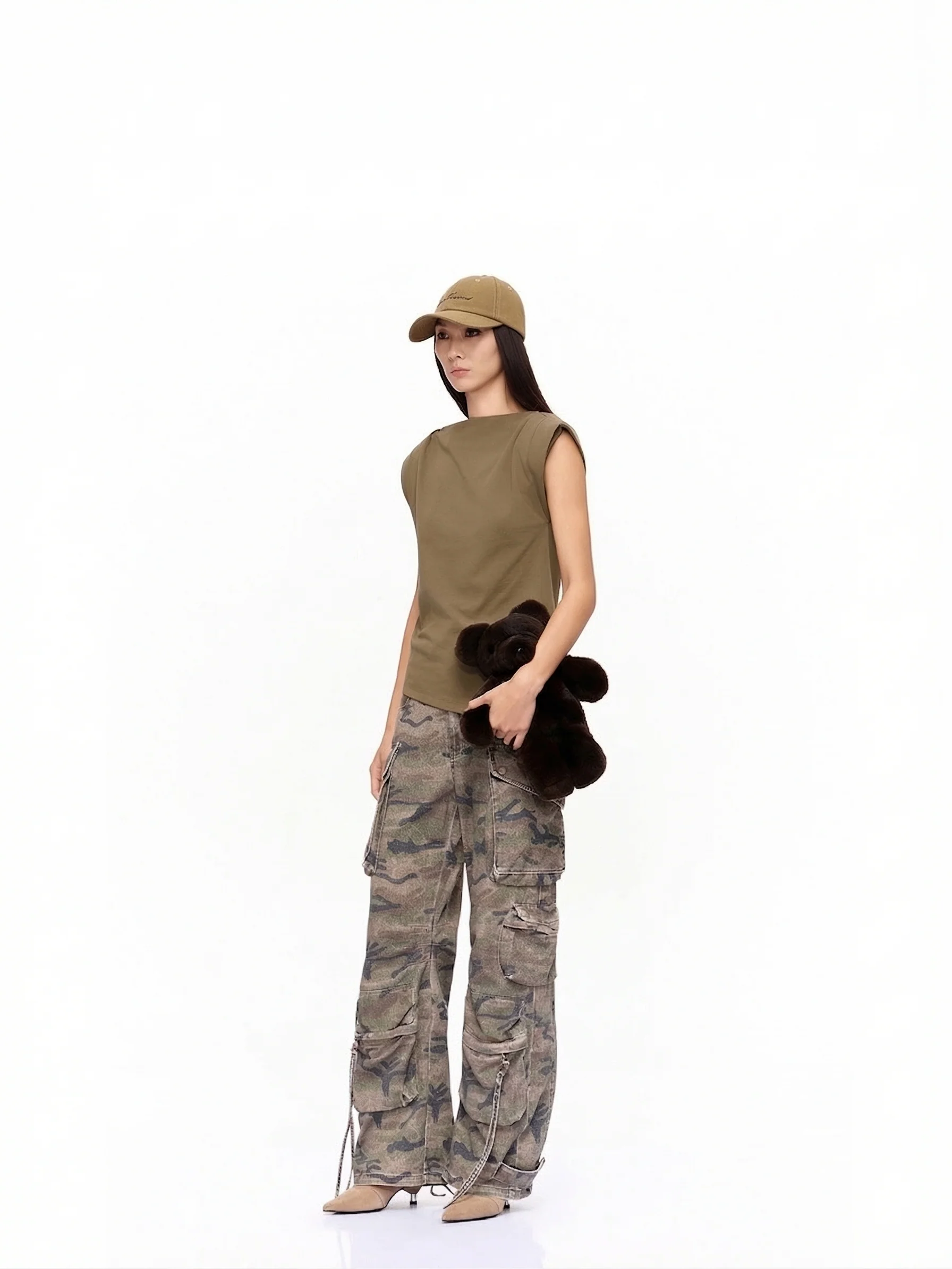 Camo Drawstring Cargo Pants - Image 3
