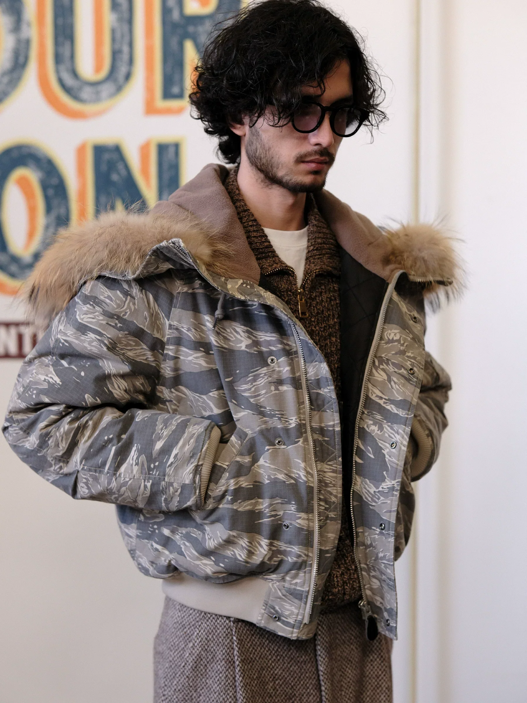 Camo Fur Hood Jacket