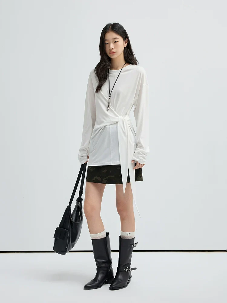 Camouflage Twill A-Line Mini Skirt - Image 3