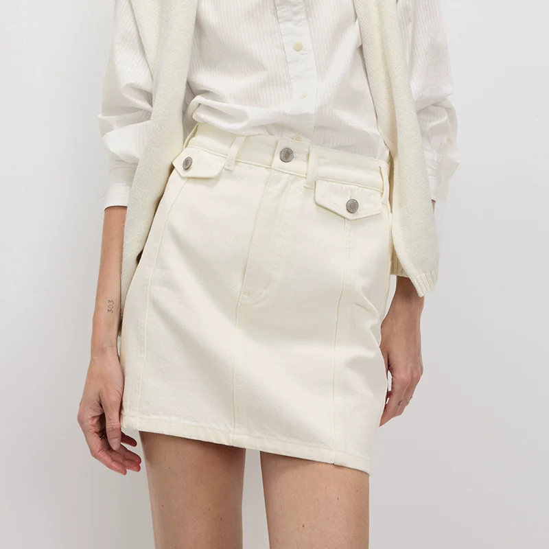 Candice White Denim Skirt - Image 5