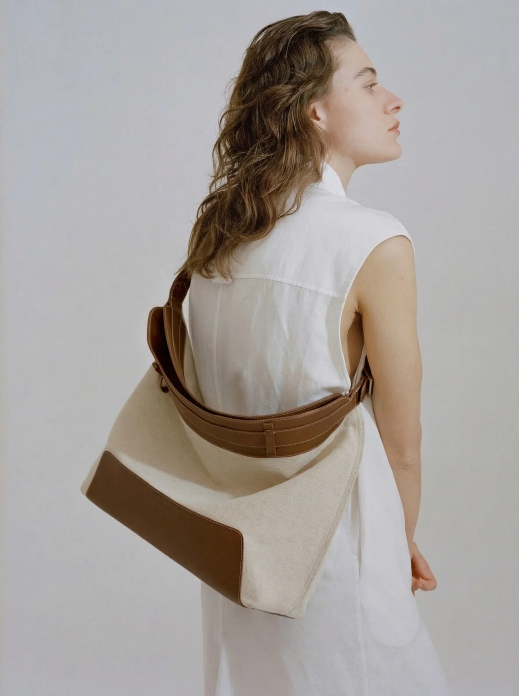 Canvas Leather Hobo - Image 5