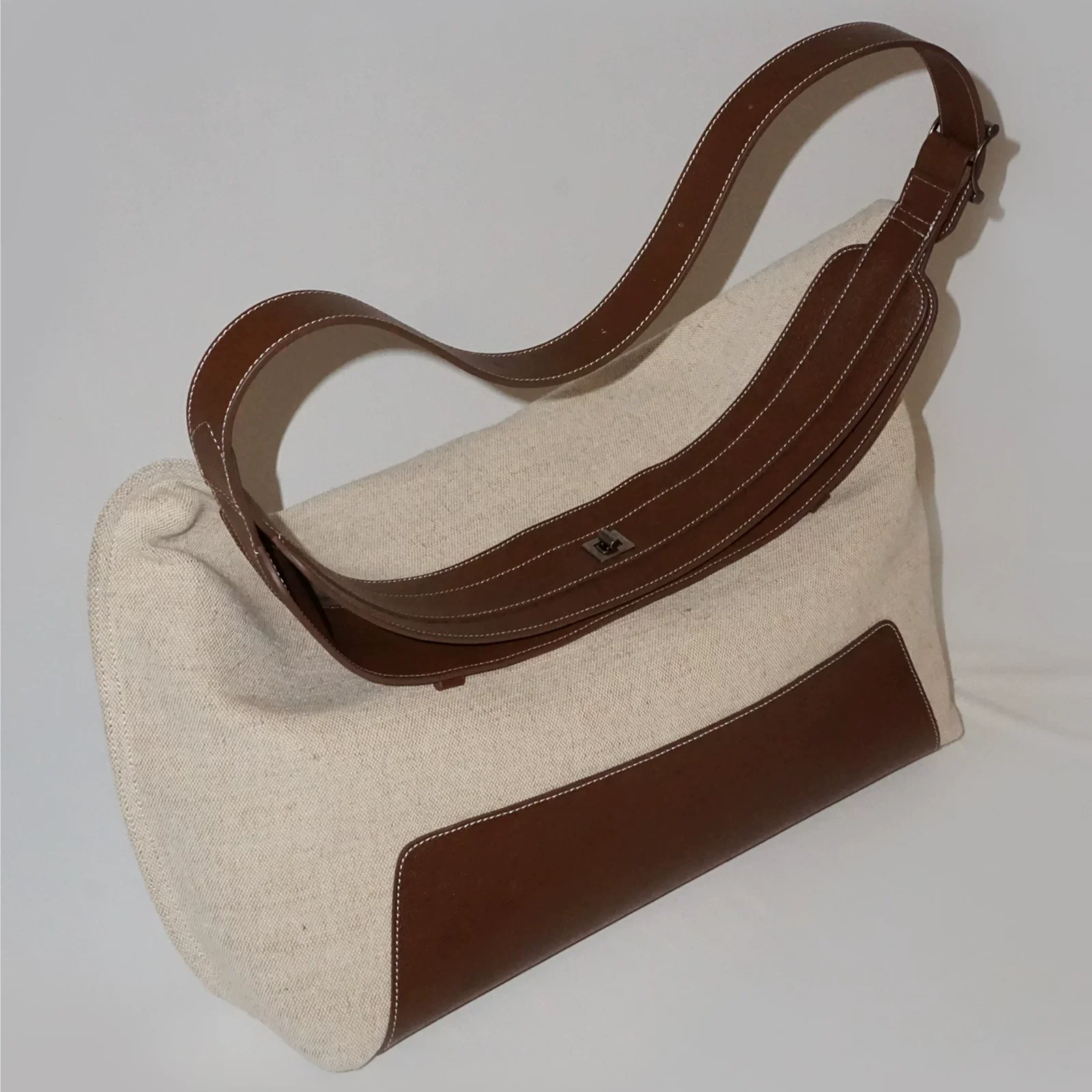 Canvas Leather Hobo - Image 7