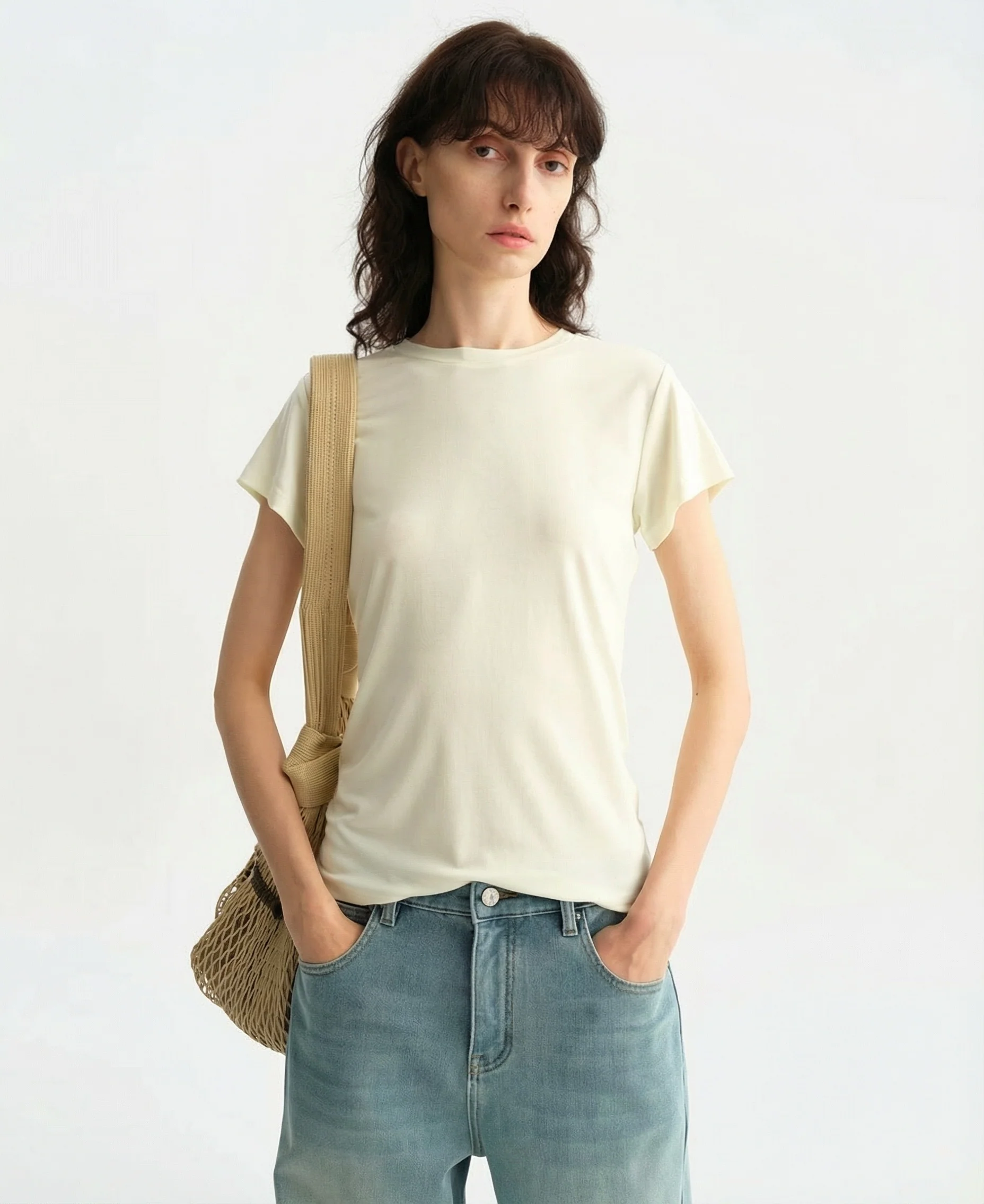Cap-Sleeve Knit Tee - Image 3