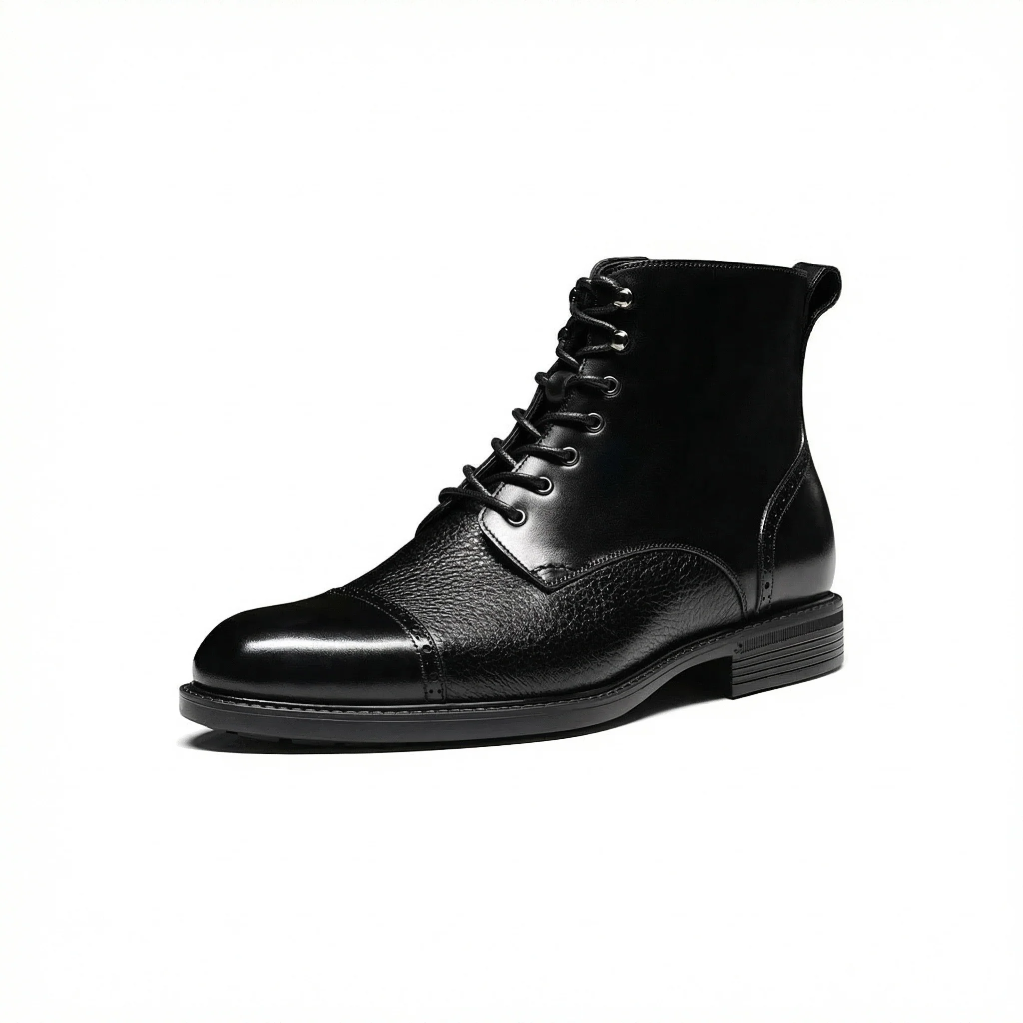 Cap-Toe Leather Ankle Boots - Image 3