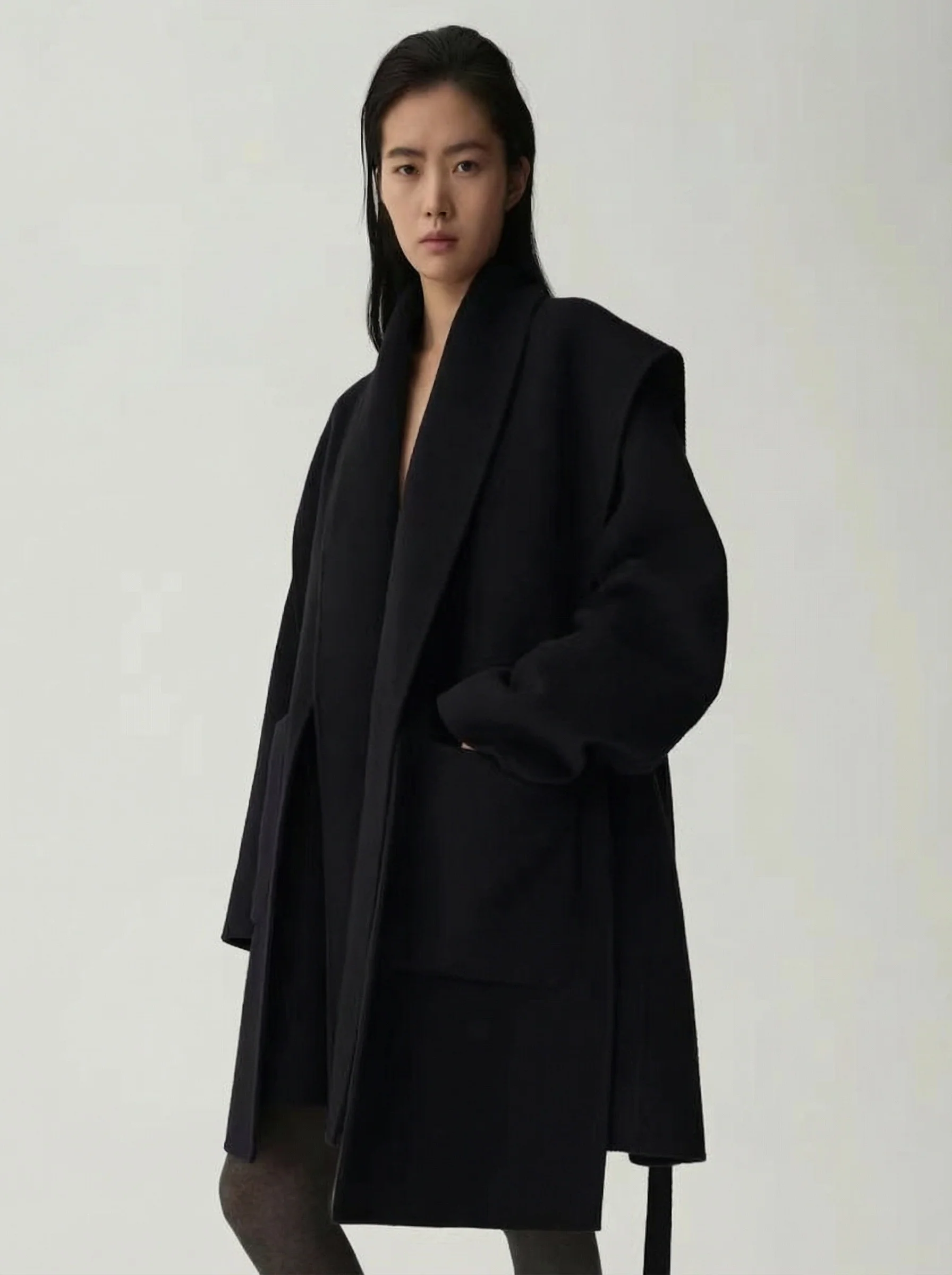 Cape Collar Wrap Coat - Image 3