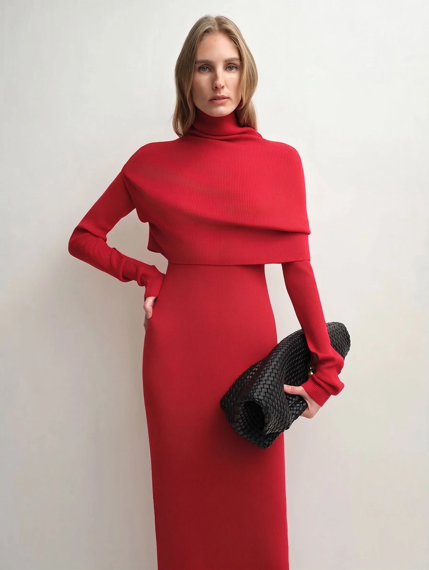 Cape Knit Maxi Dress - Image 10
