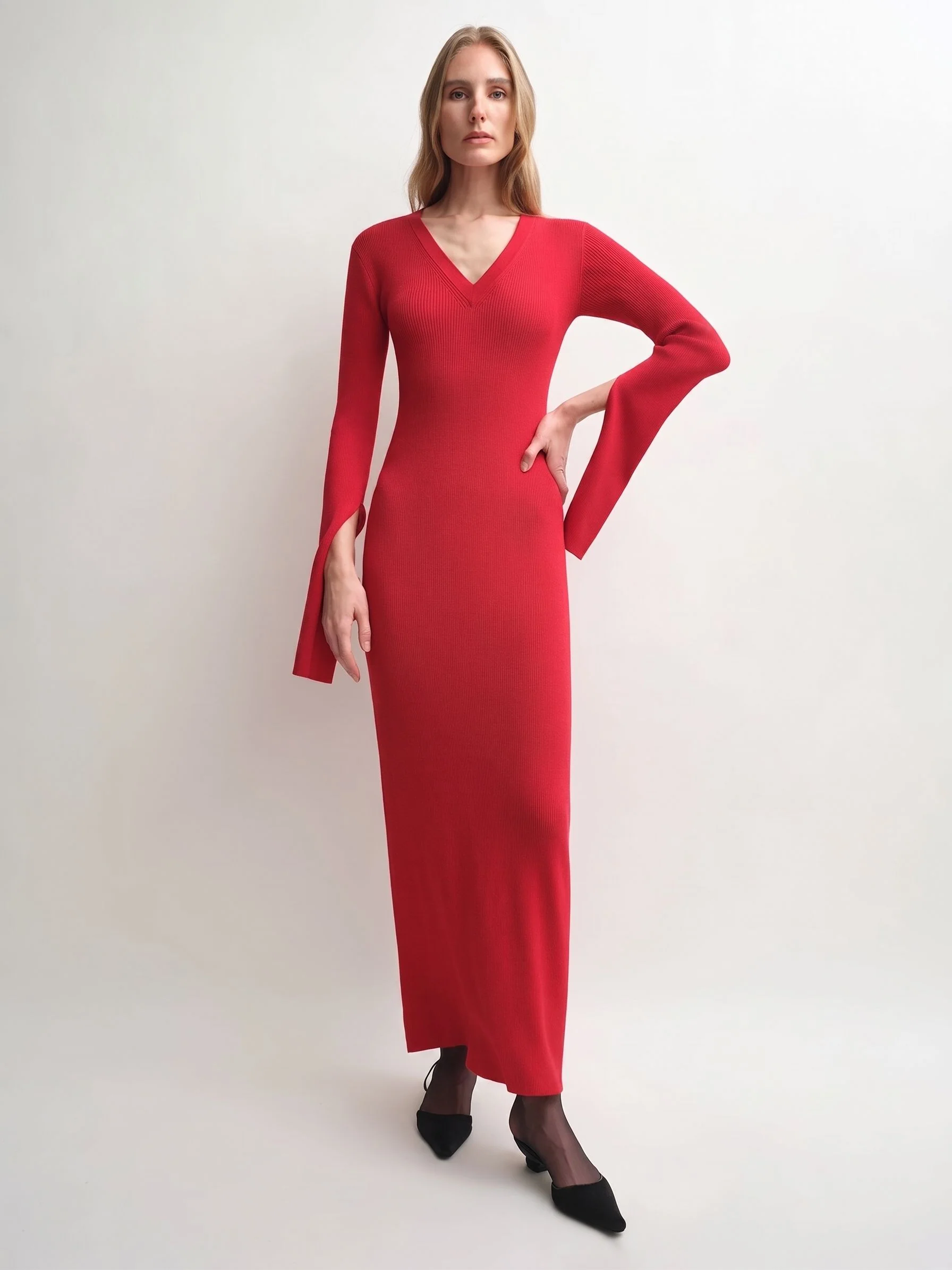 Cape Knit Maxi Dress - Image 3