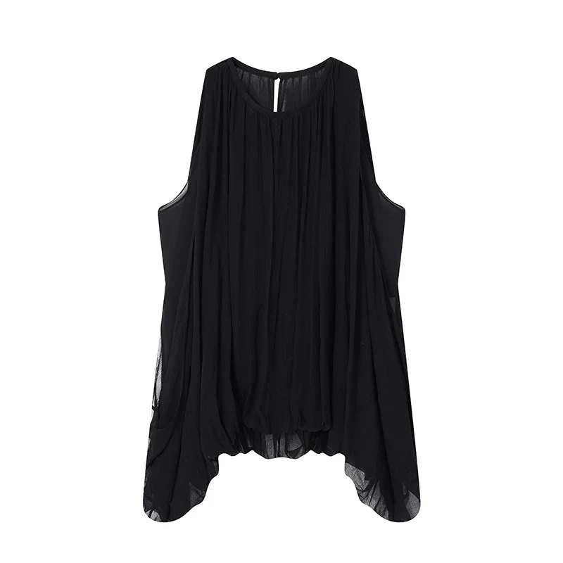 Cape Sleeve Round-Neck Blouson Top - Image 8