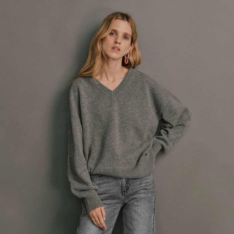 Carrie Merino V-Neck Sweater - Image 5