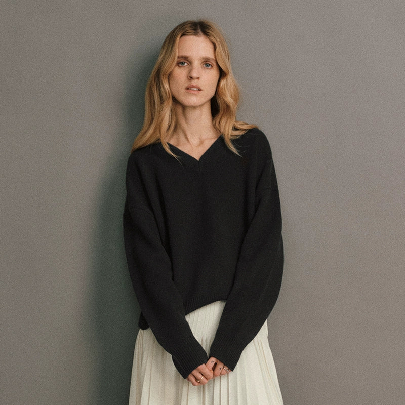 Carrie Merino V-Neck Sweater - Image 8