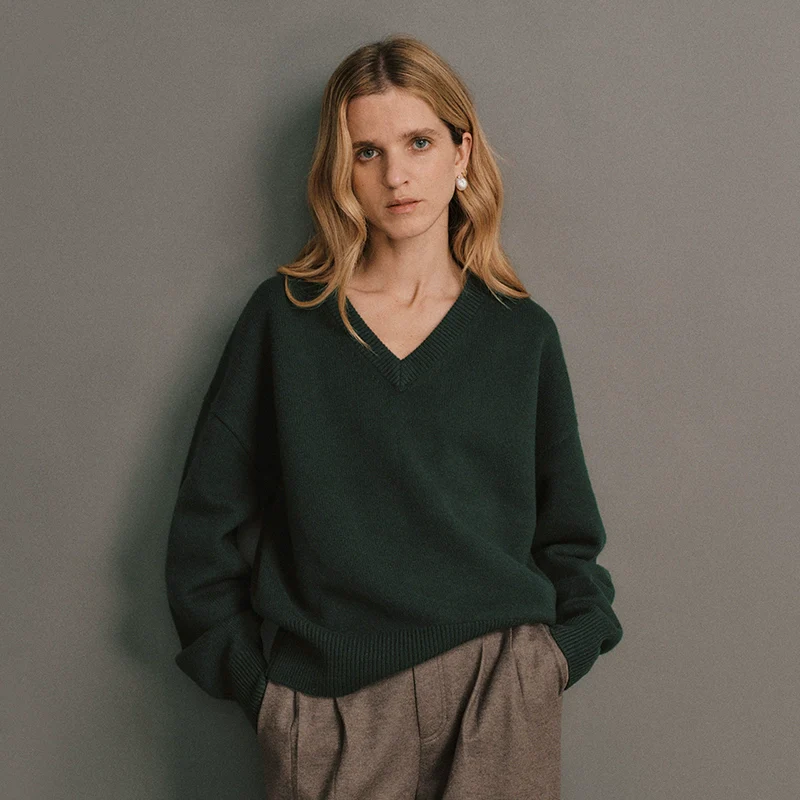 Carrie Merino V-Neck Sweater - Image 9