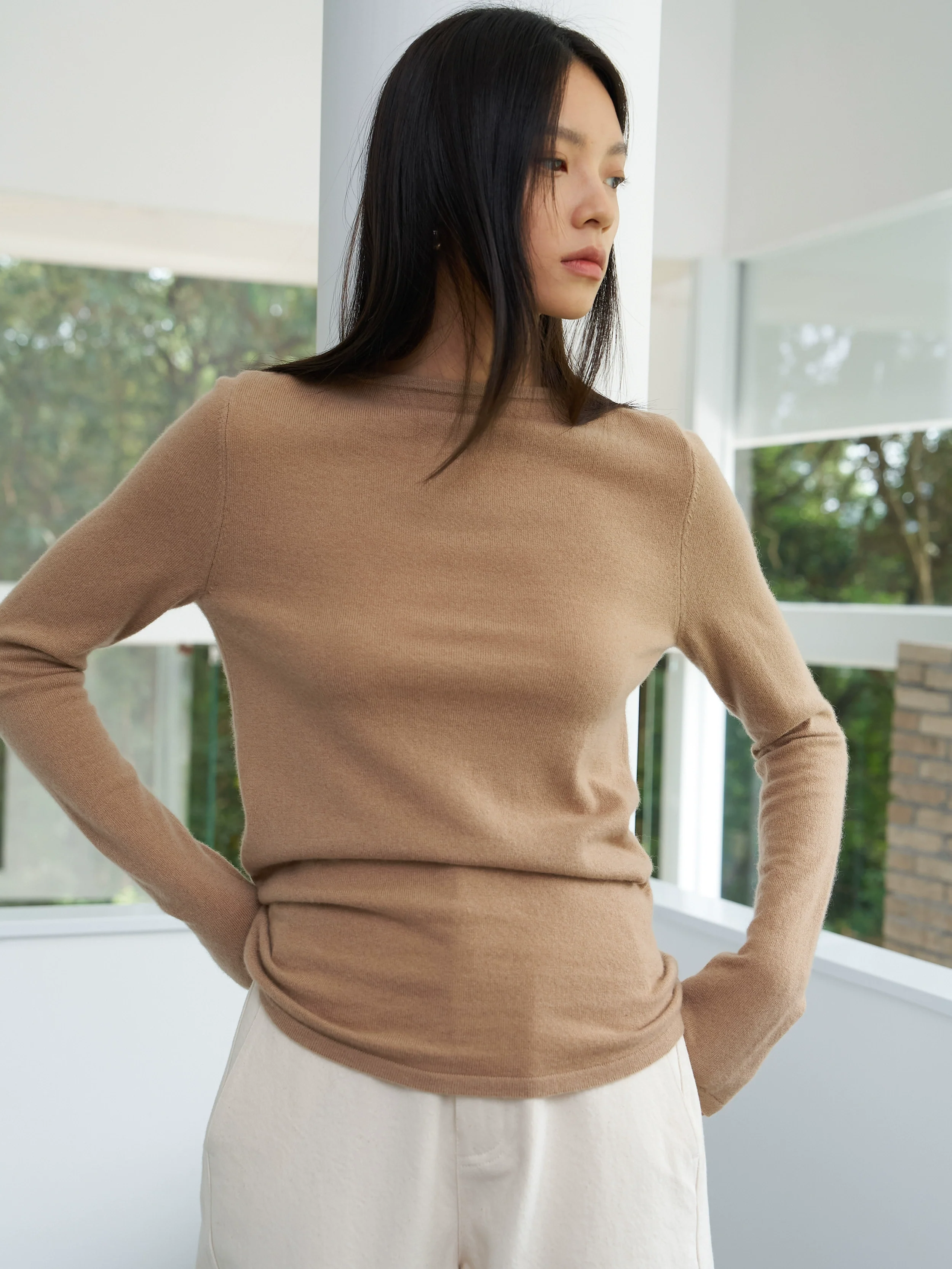 Cashmere Boat‑Neck Slim Sweater - Image 6