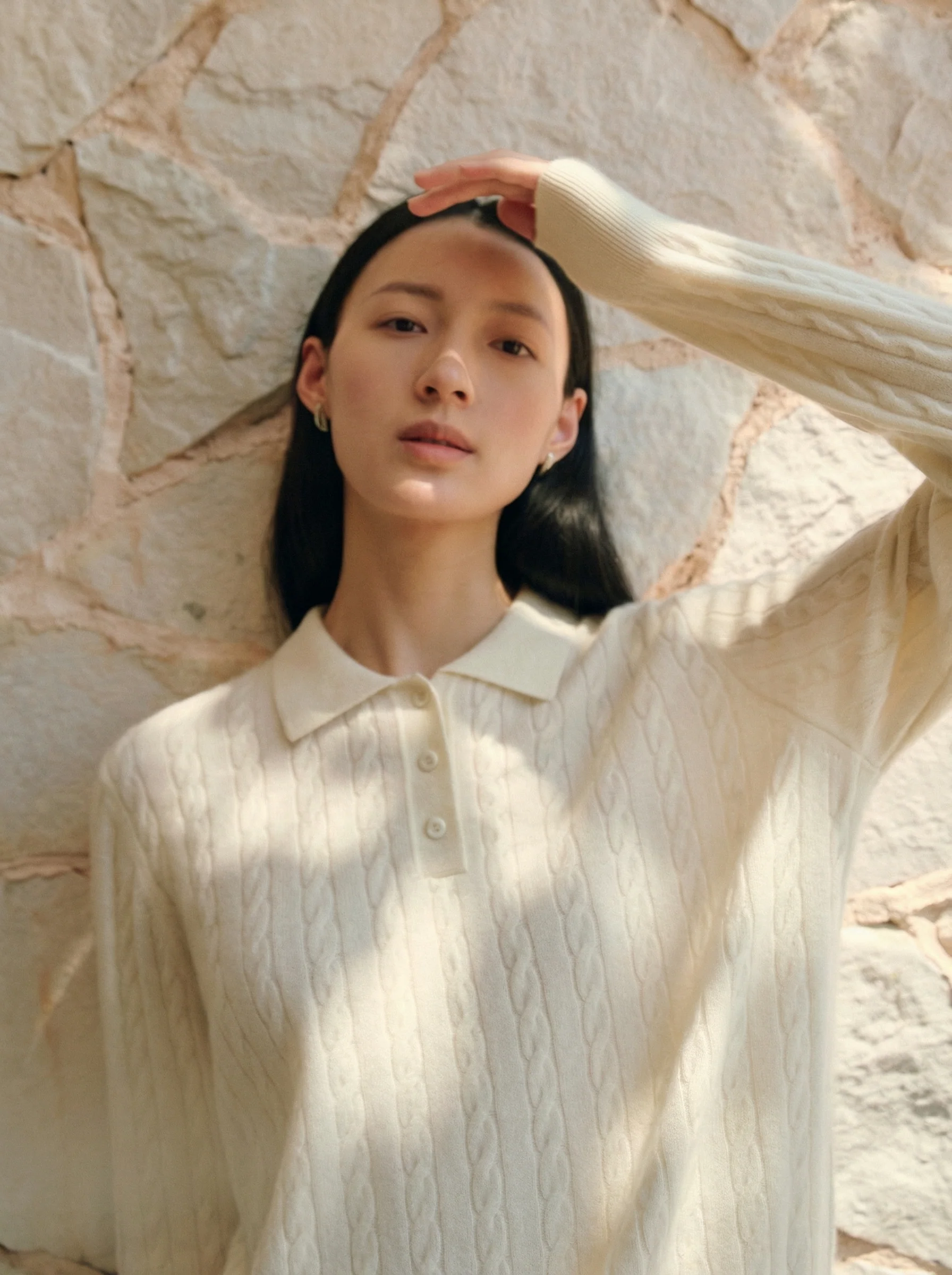 Cashmere Cable Polo Sweater - Image 5