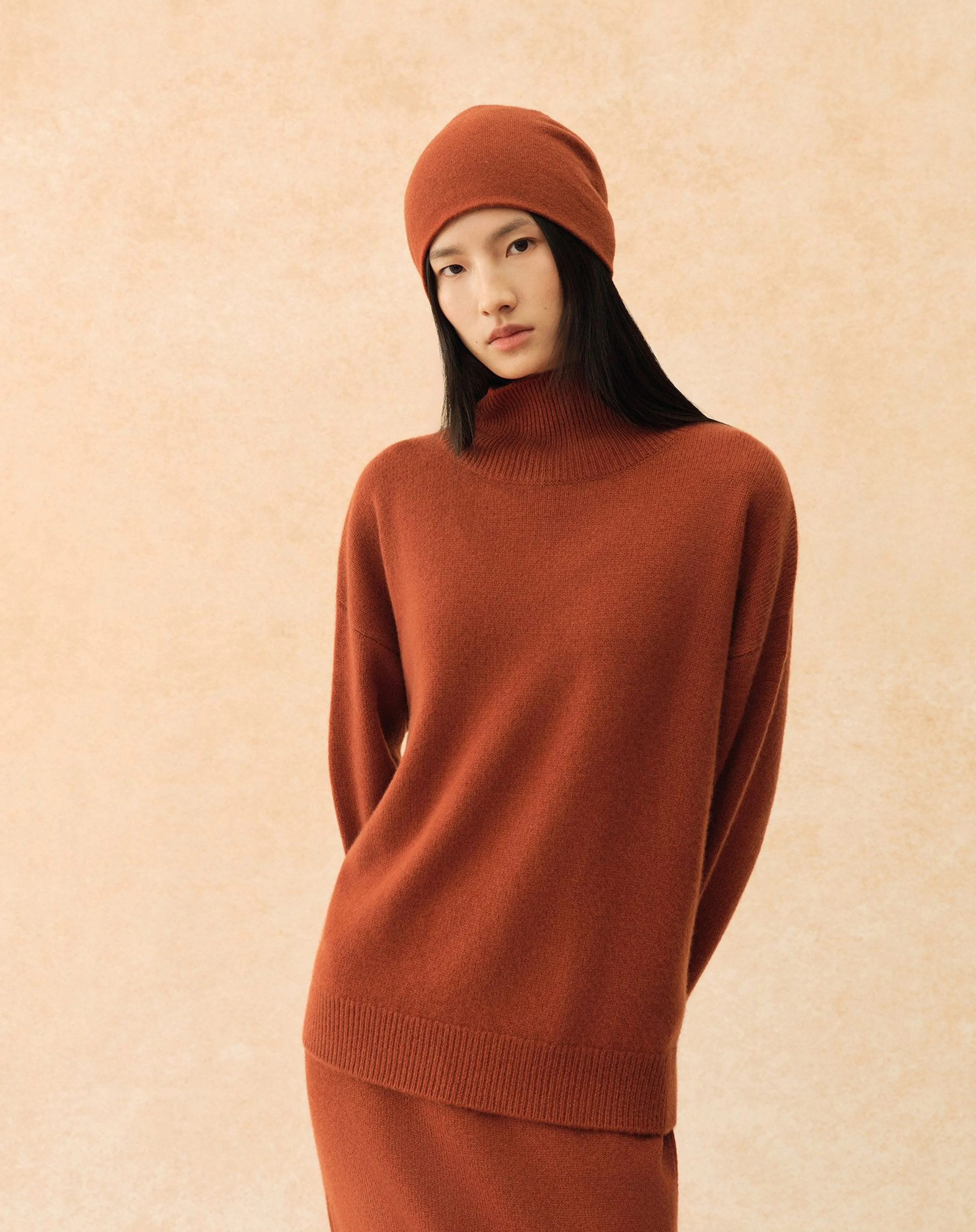 Cashmere High-Neck Drop-Shoulder Sweater - Image 3