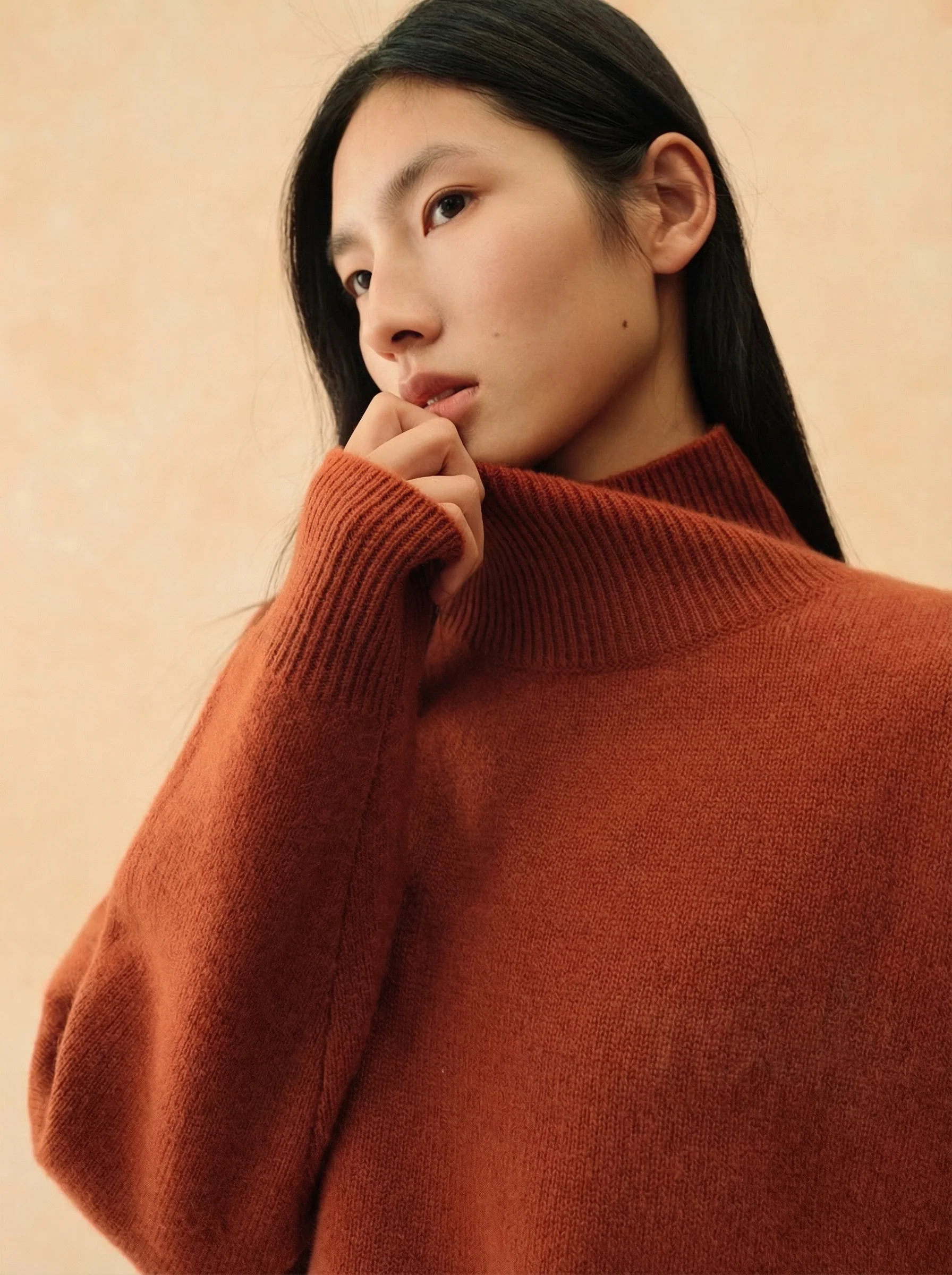 Cashmere High-Neck Drop-Shoulder Sweater - Image 6