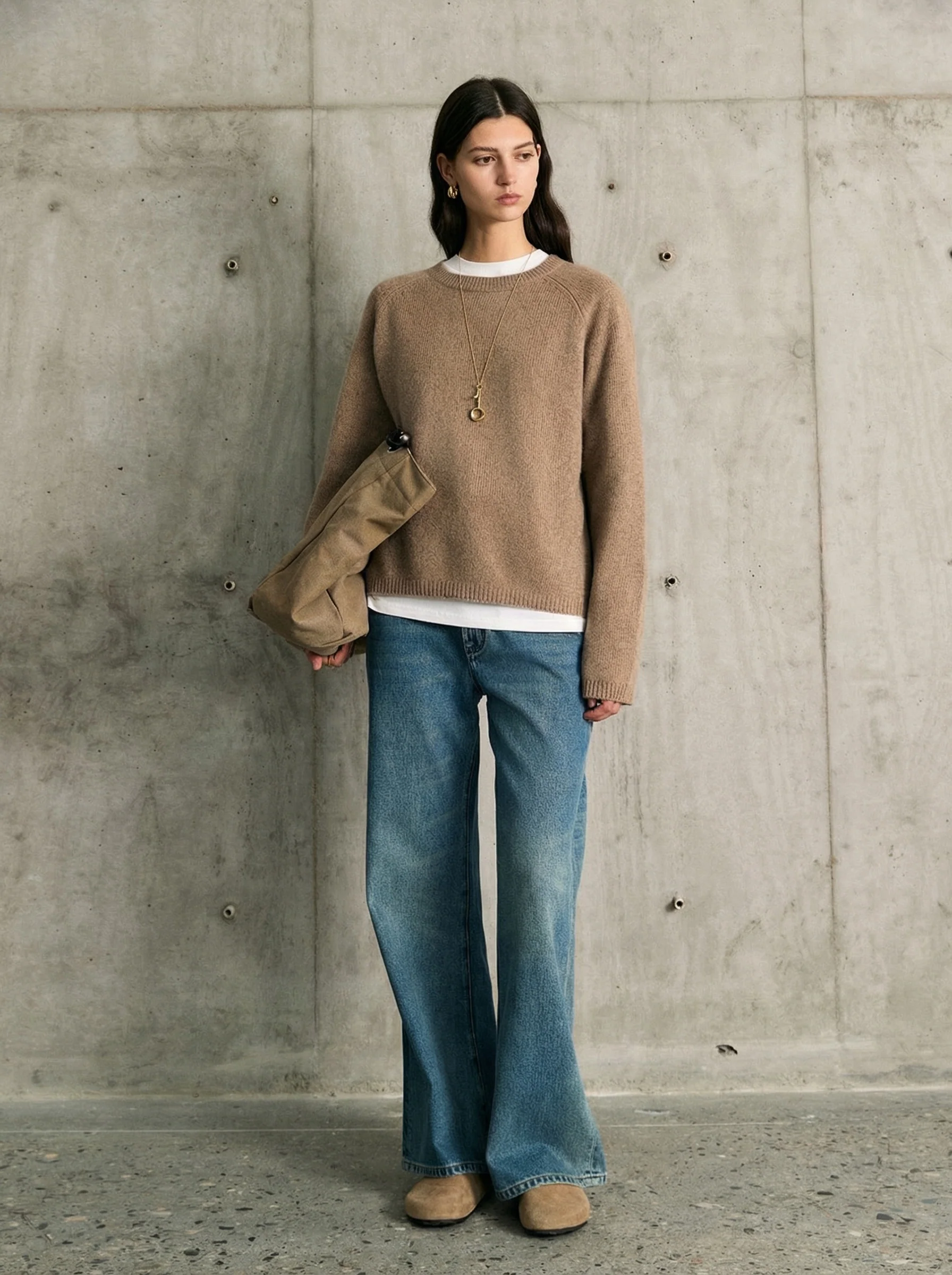 Cashmere Knit Sweater & Crochet Shawl - Image 5