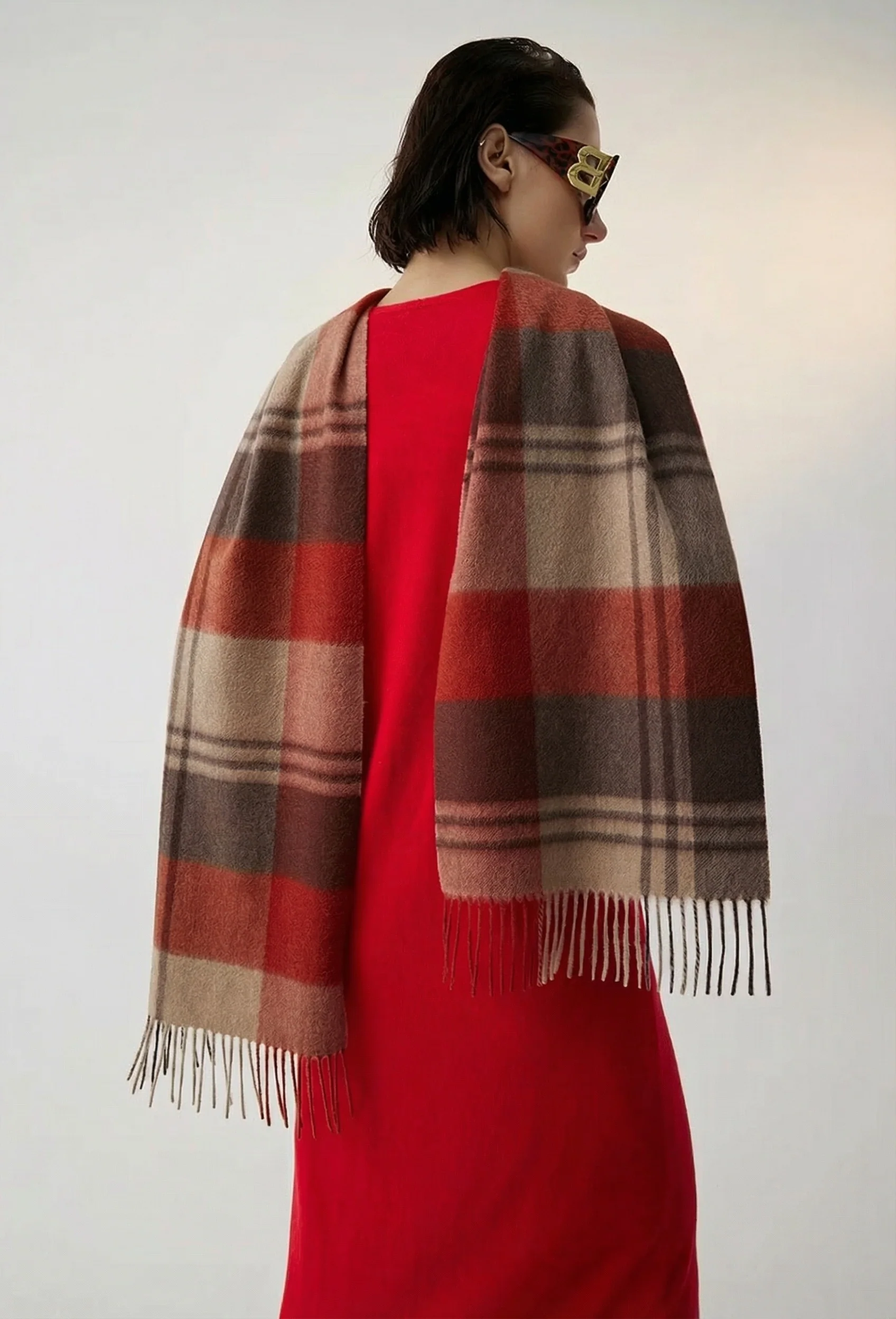 Cashmere Plaid Scarf - Image 2