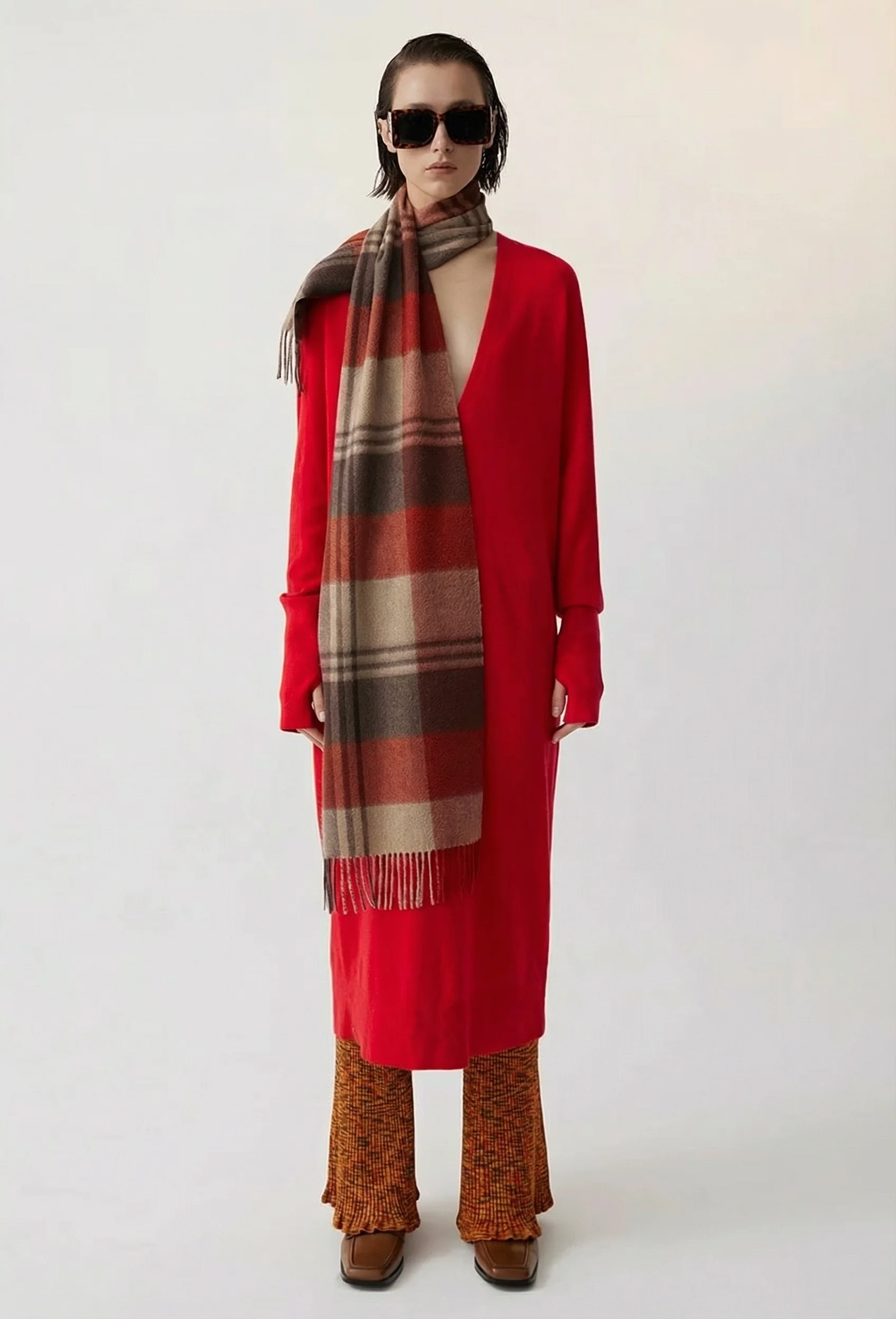 Cashmere Plaid Scarf - Image 4