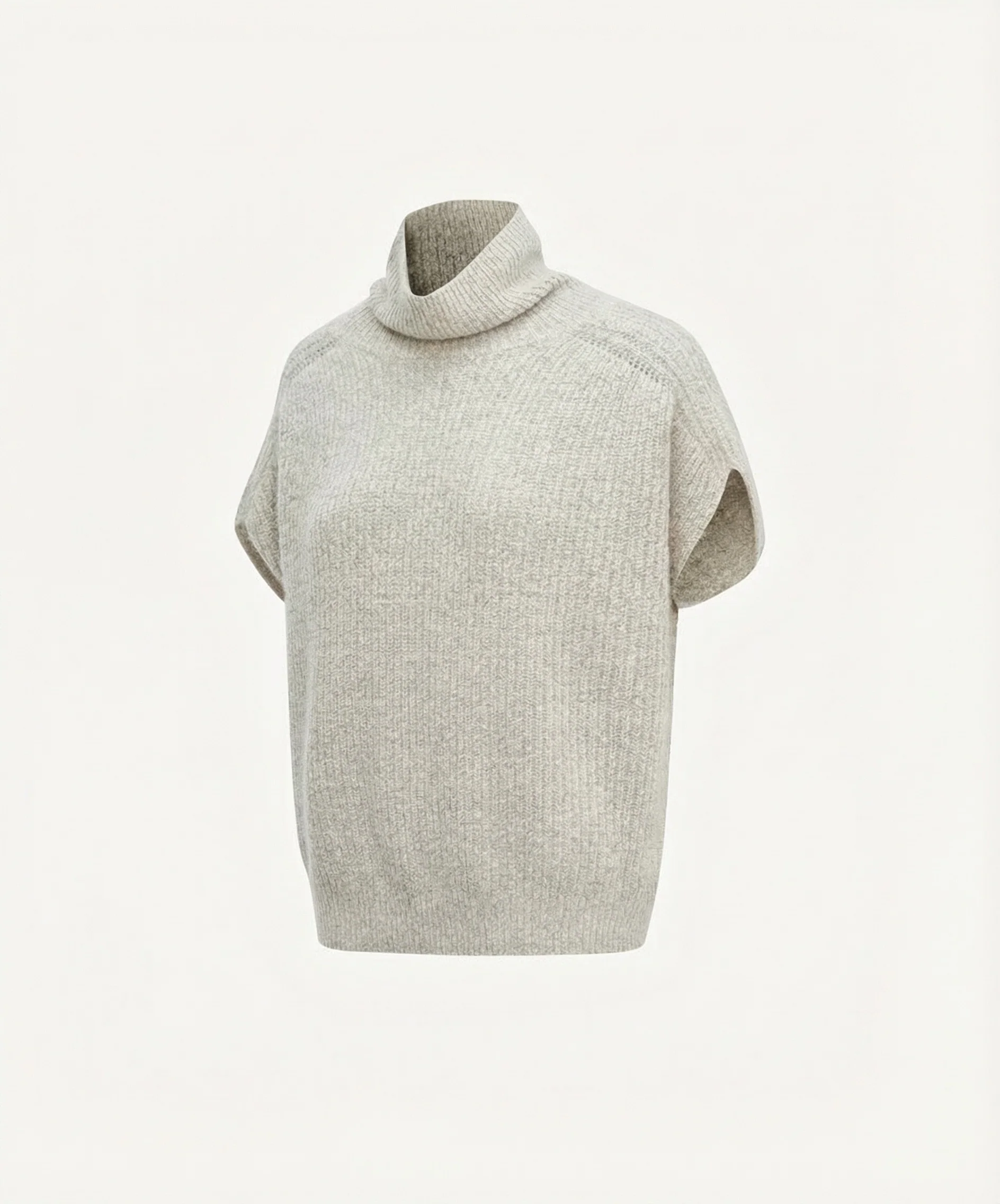 Cashmere Ribbed High-Neck Vest - Image 2