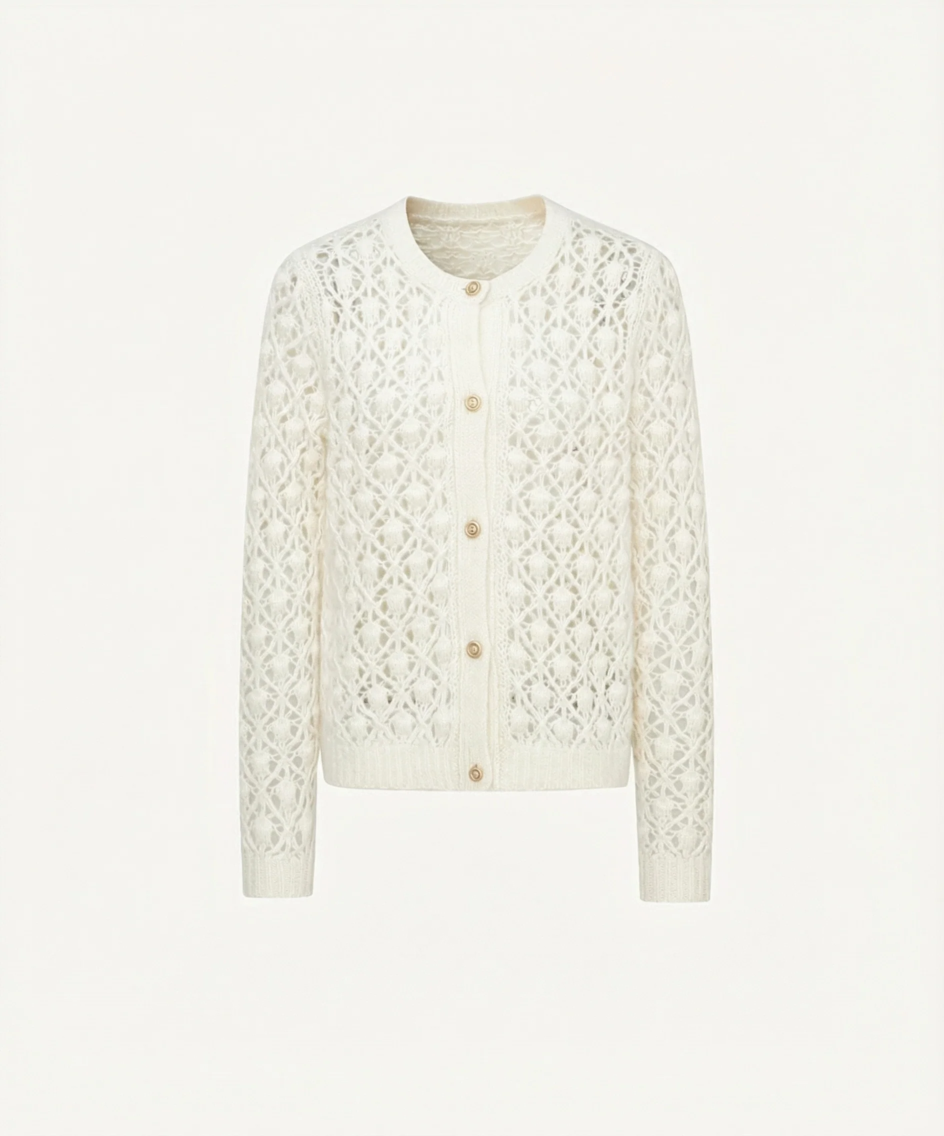 Cashmere Silk Lattice Cardigan - Image 3