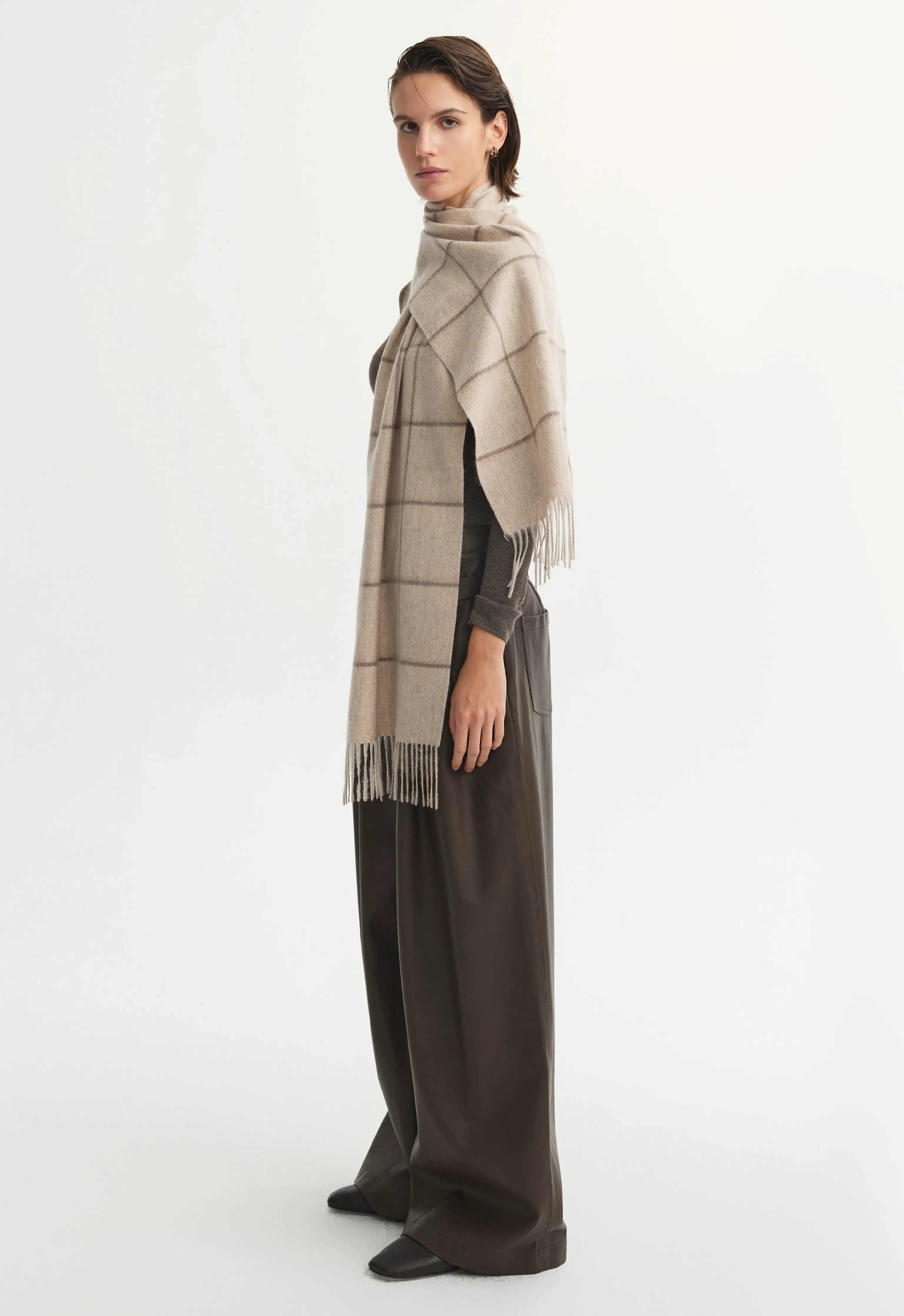 Cashmere Windowpane Scarf
