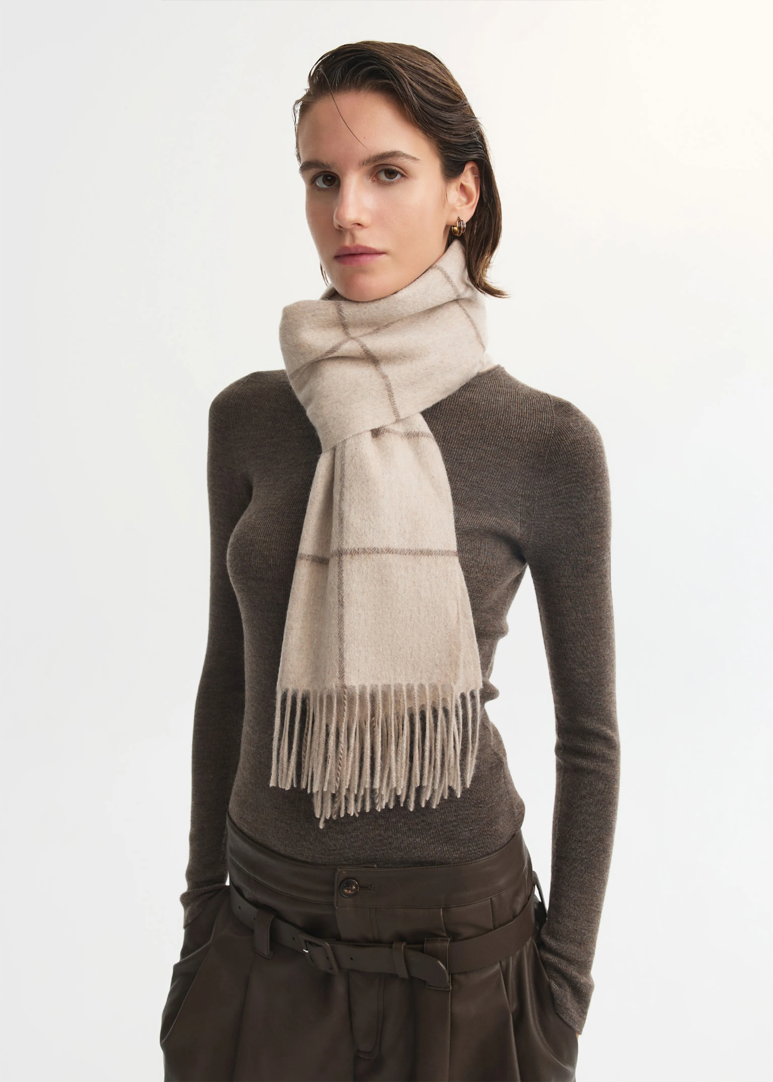 Cashmere Windowpane Scarf - Image 2