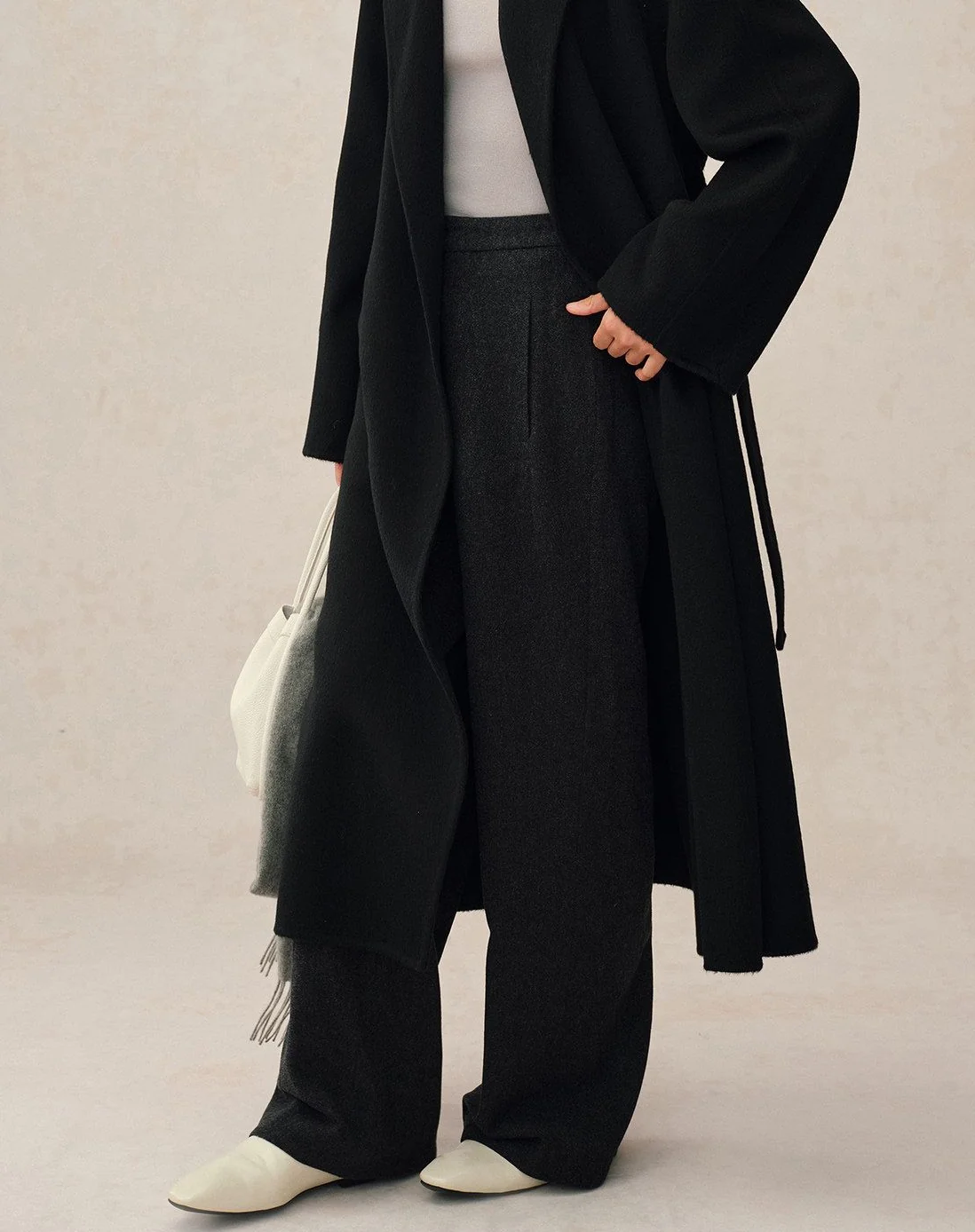 Cashmere-Wool Knit Wide-Leg Trousers - Image 3