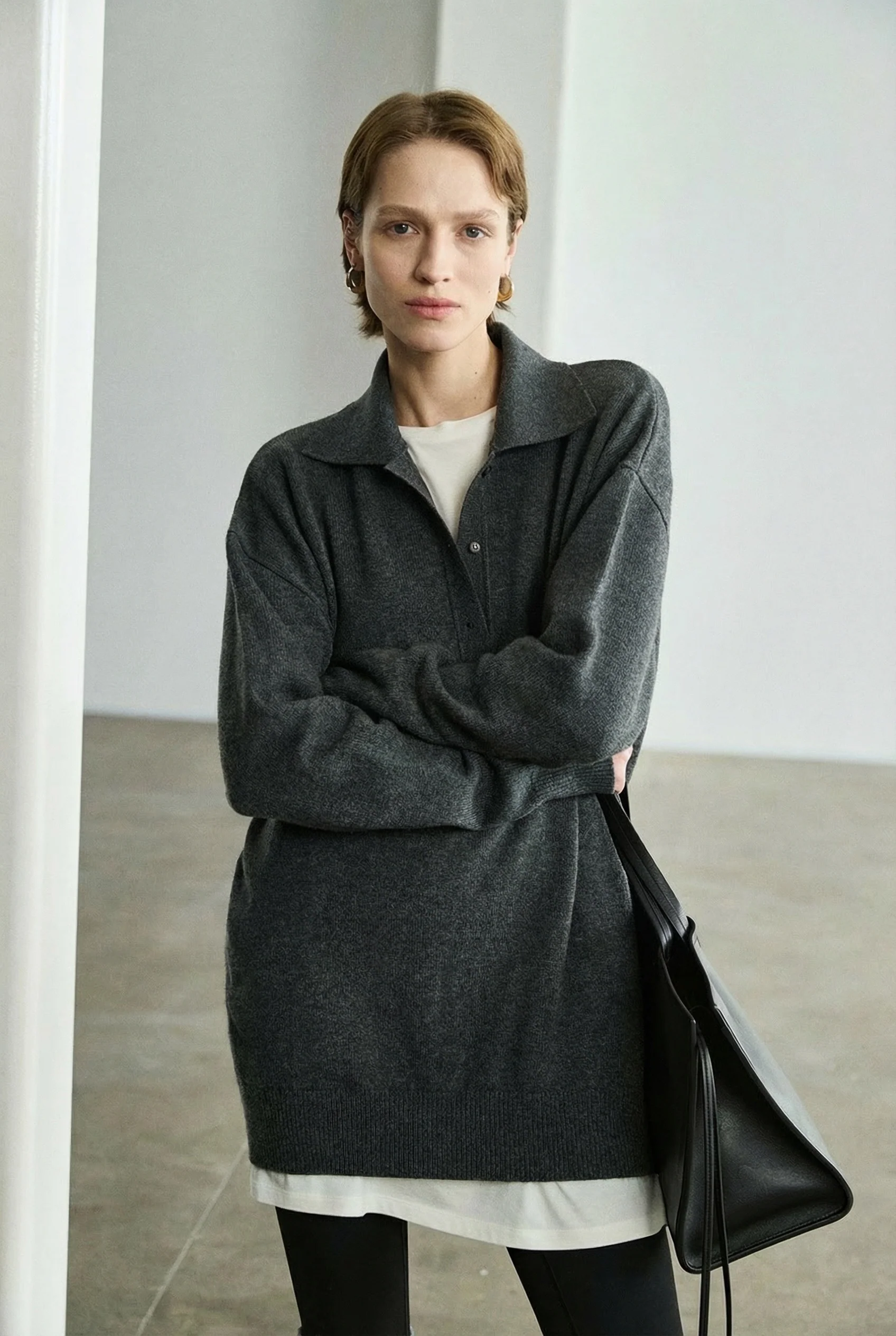 Cashmere Wool Polo Sweater - Image 2