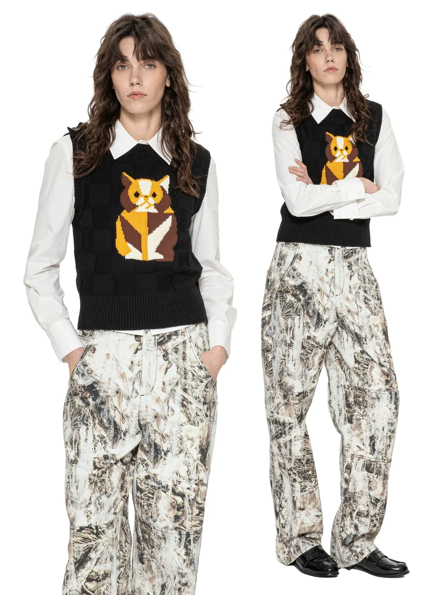 Cat Intarsia Knit Vest - Image 2