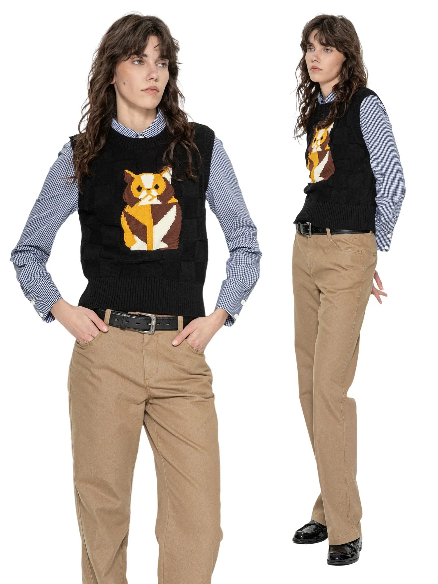 Cat Intarsia Knit Vest - Image 5