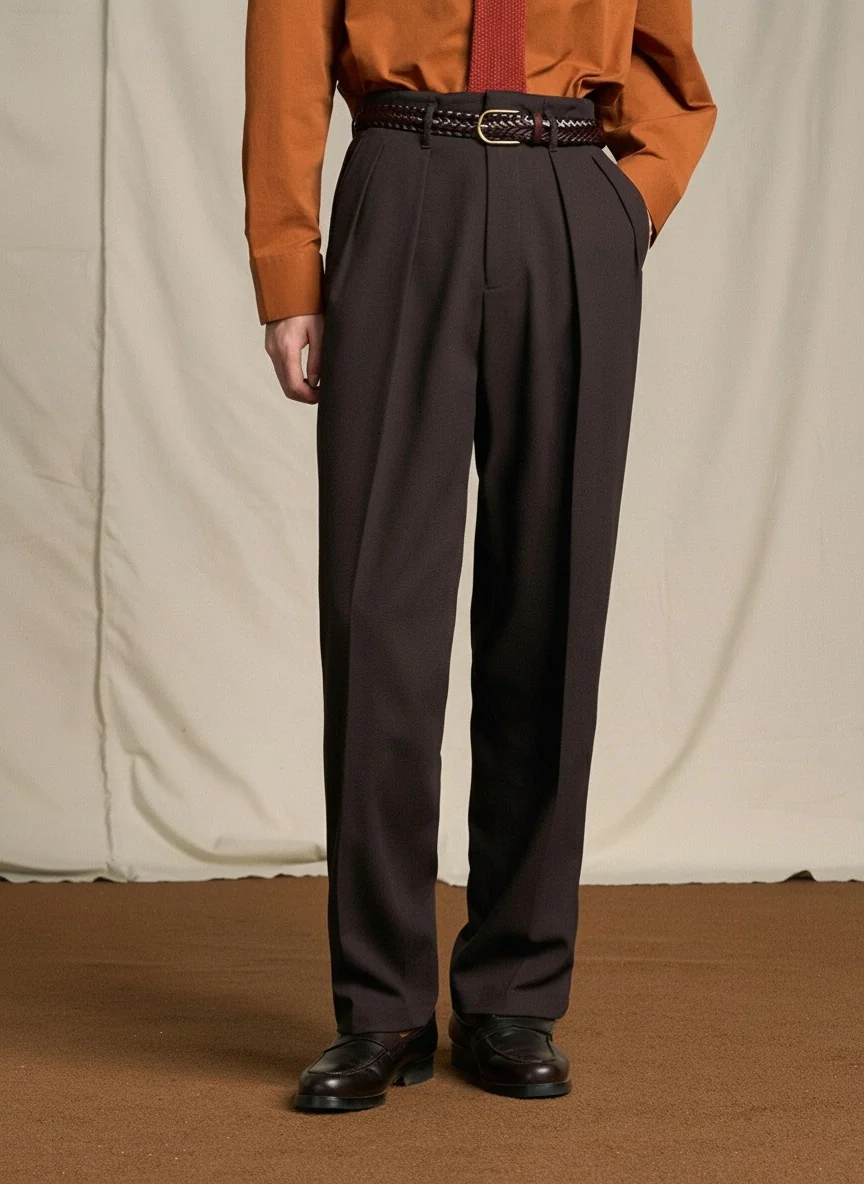 Cavalry Twill Hollywood High-Waist Double-Pleat Trousers