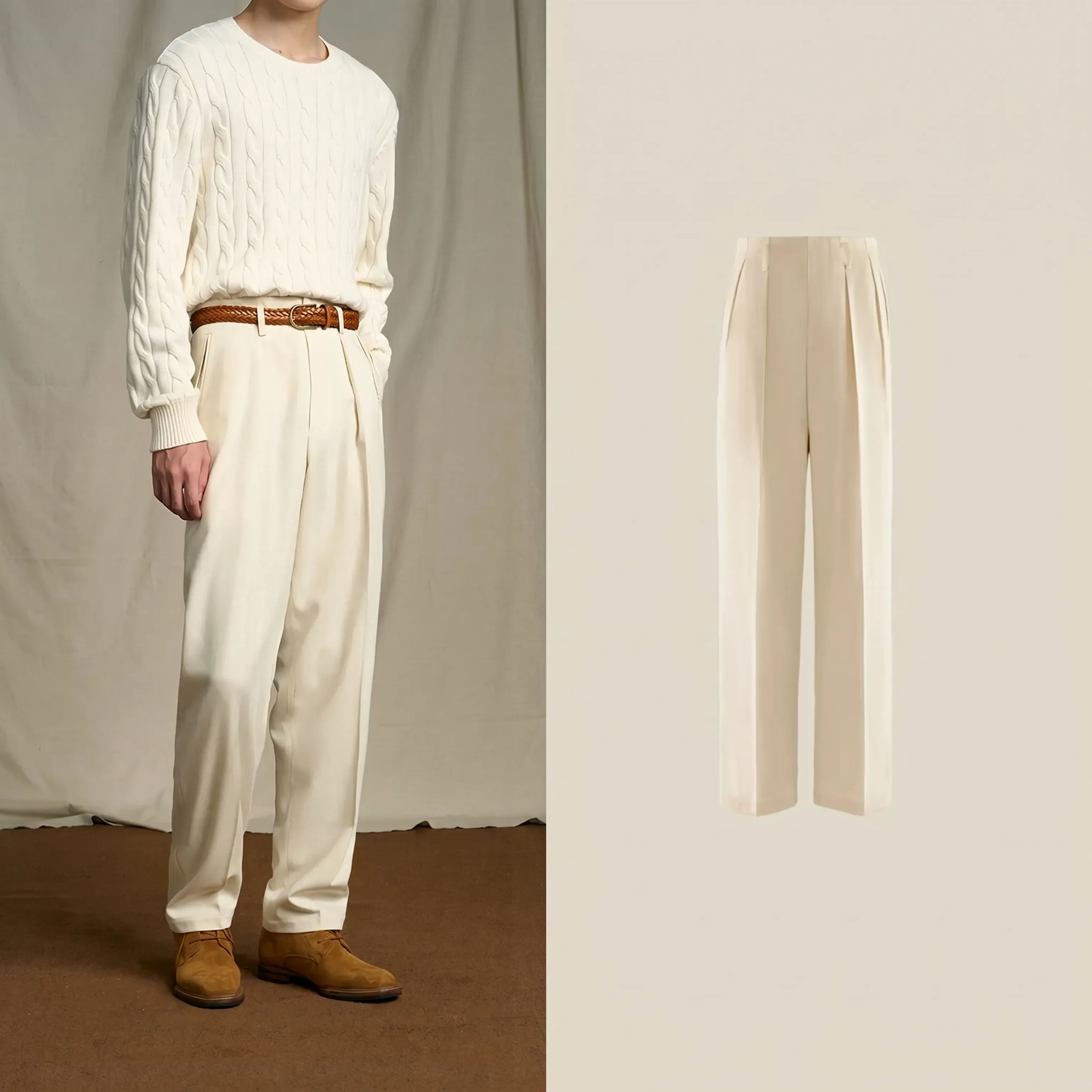 Cavalry Twill Hollywood High-Waist Double-Pleat Trousers - Image 9