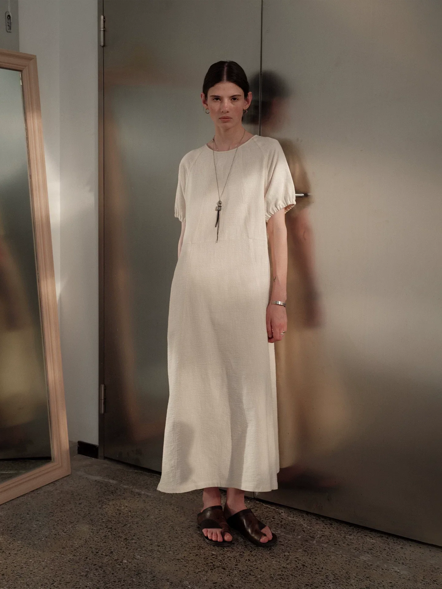 Ceramic Ramie-Blend Belted Dress - Image 2